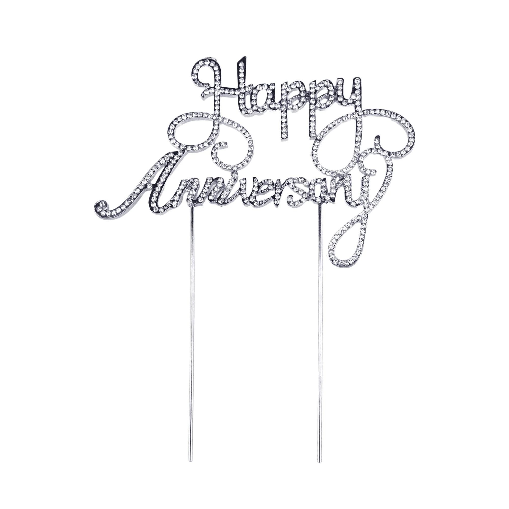 Happy Anniversary Rhinestone Cake Topper, 6-1/2-Inch - Image 3