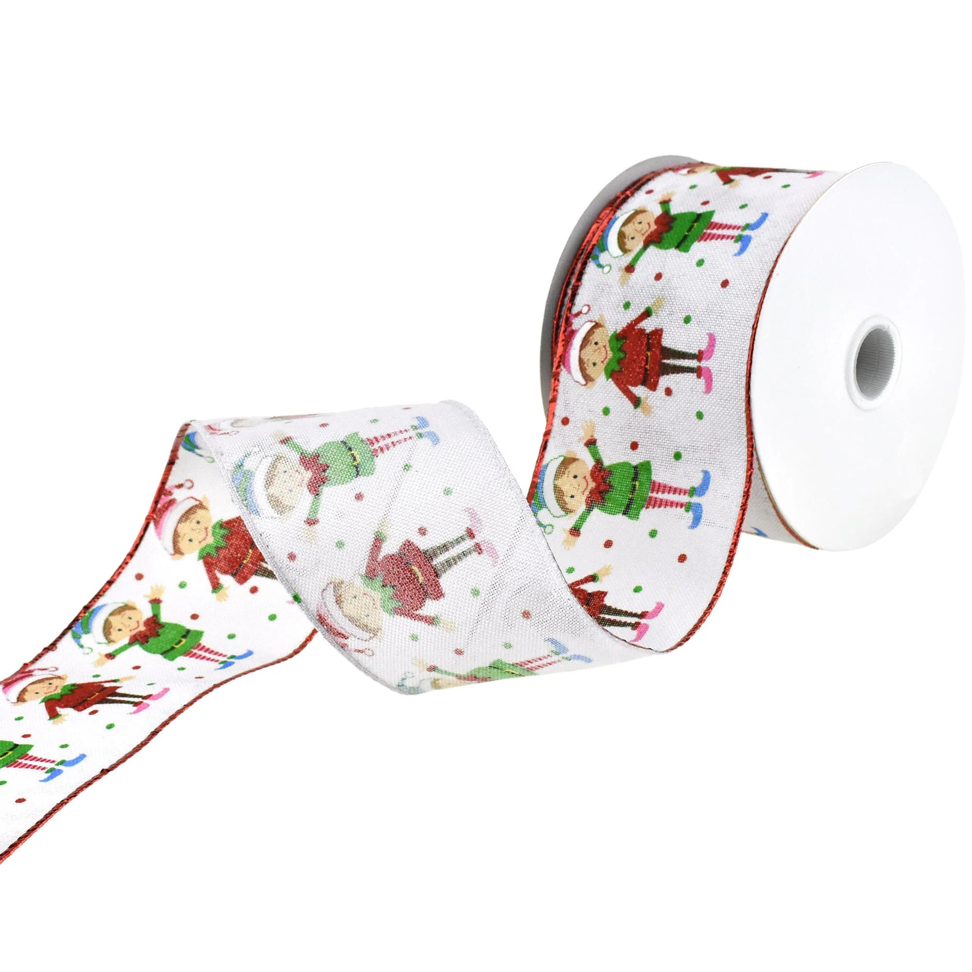 Happy Christmas Elves Wired Ribbon, 2-1/2-Inch, 10-Yard - Image 3
