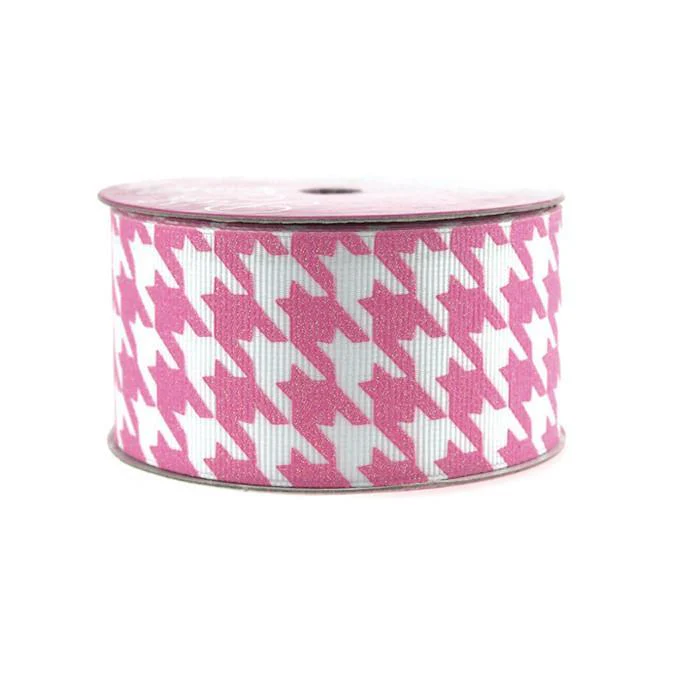 Hounds Tooth Glitter Grosgrain Ribbon, 1-1/2-inch, 3-yard - Image 2
