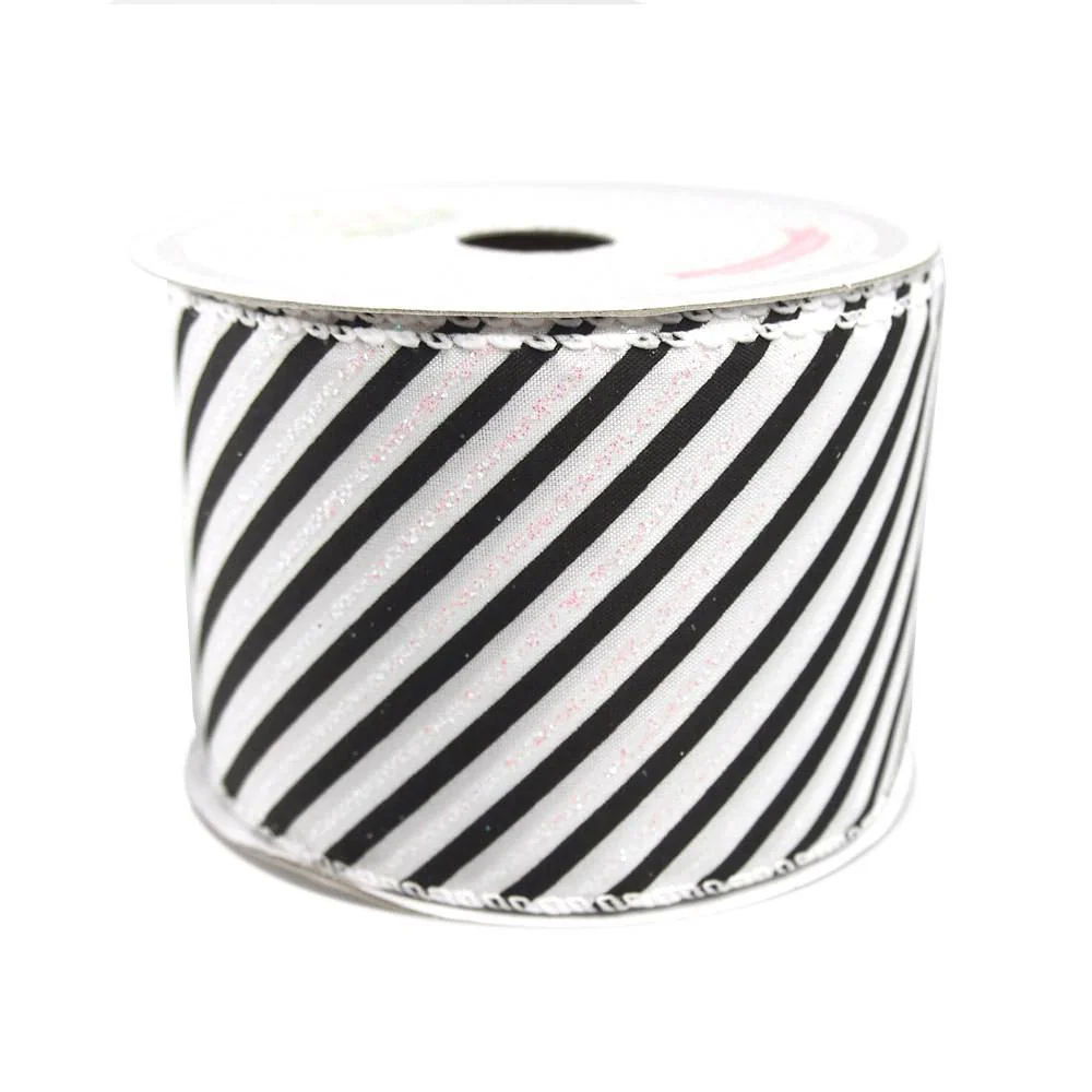 Iridescent Candy Striped Ribbon, 2 1/2-Inch, 10 Yards - Image 3