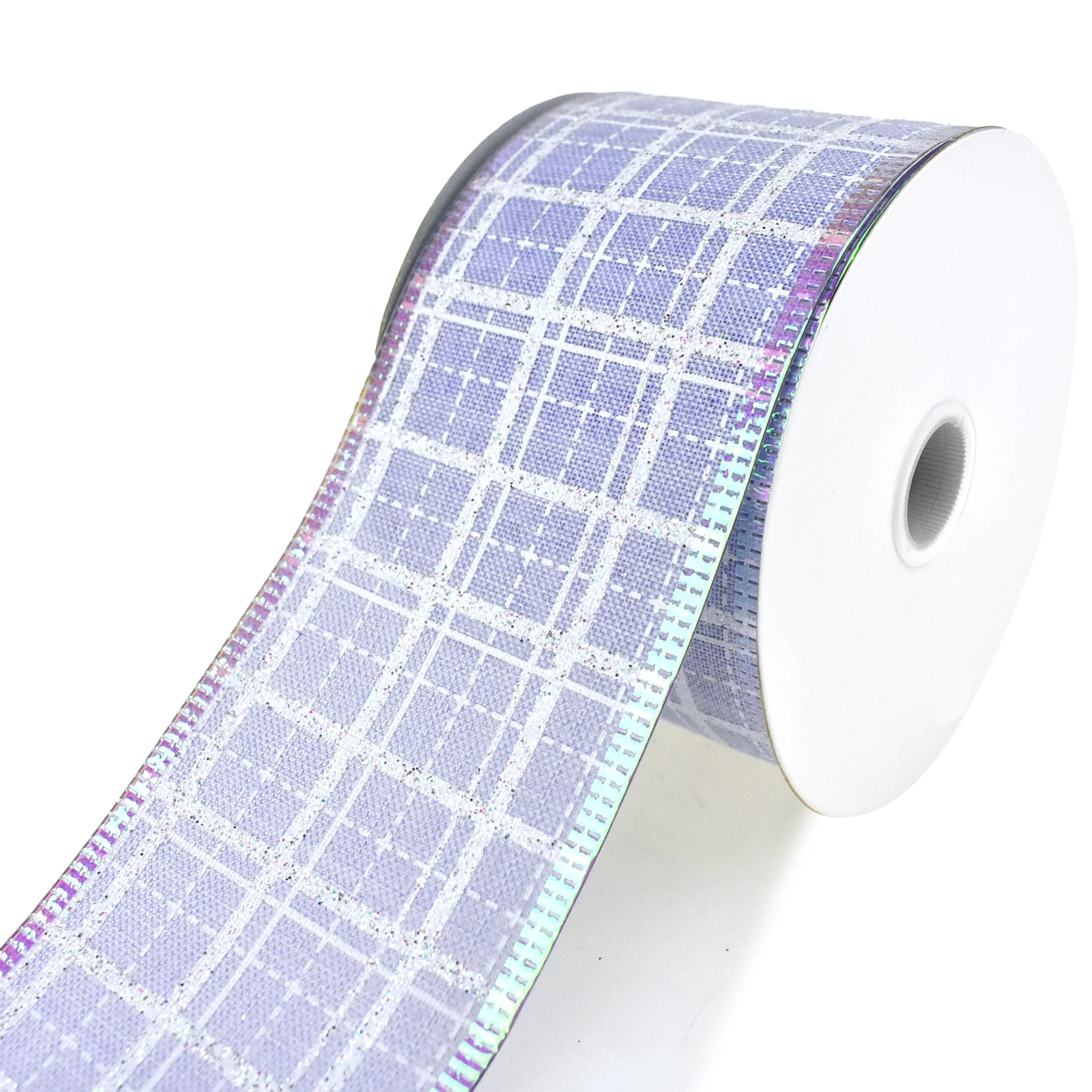 Iridescent Plaid Linen Wired Ribbon, 2-1/2-Inch, 10-Yard - Image 3