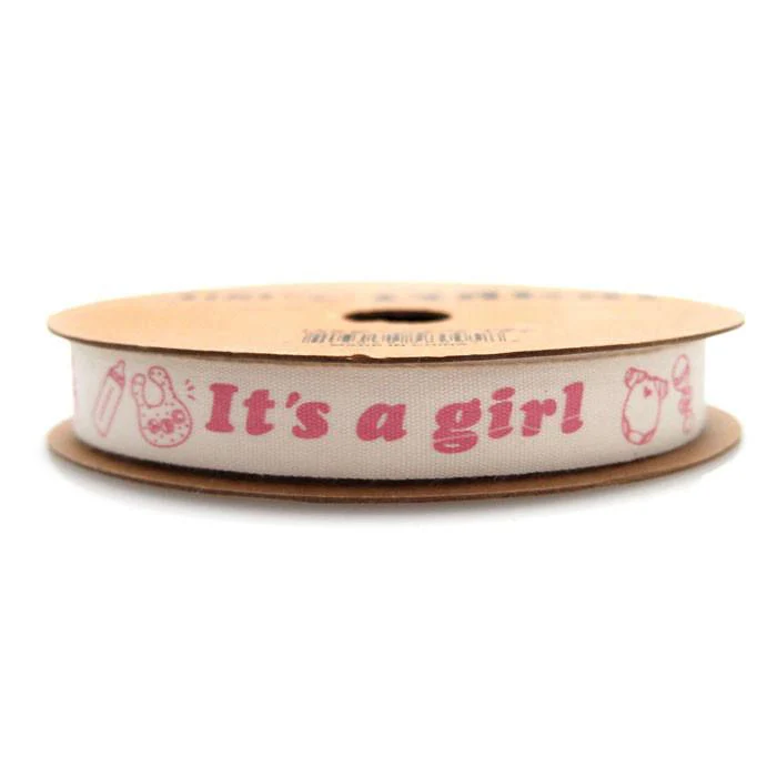 Its A Boy Girl Baby Shower Cotton Ribbon, 5/8-inch, 10-yard - Image 3