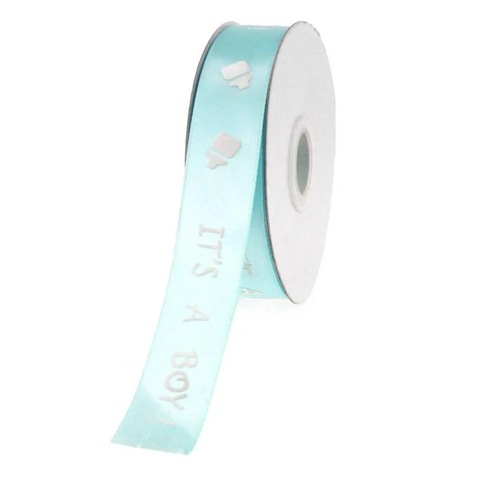Its A Boy/Girl Print Satin Ribbon, 7/8-inch, 25-yard - Image 2