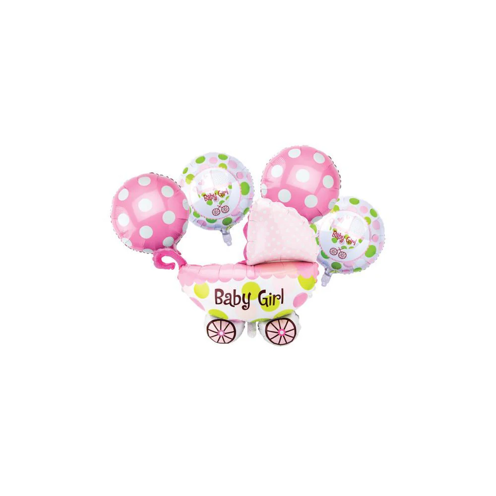 Jumbo Baby Carriage Foil Balloon, 24-Inch, 5-Piece - Image 3