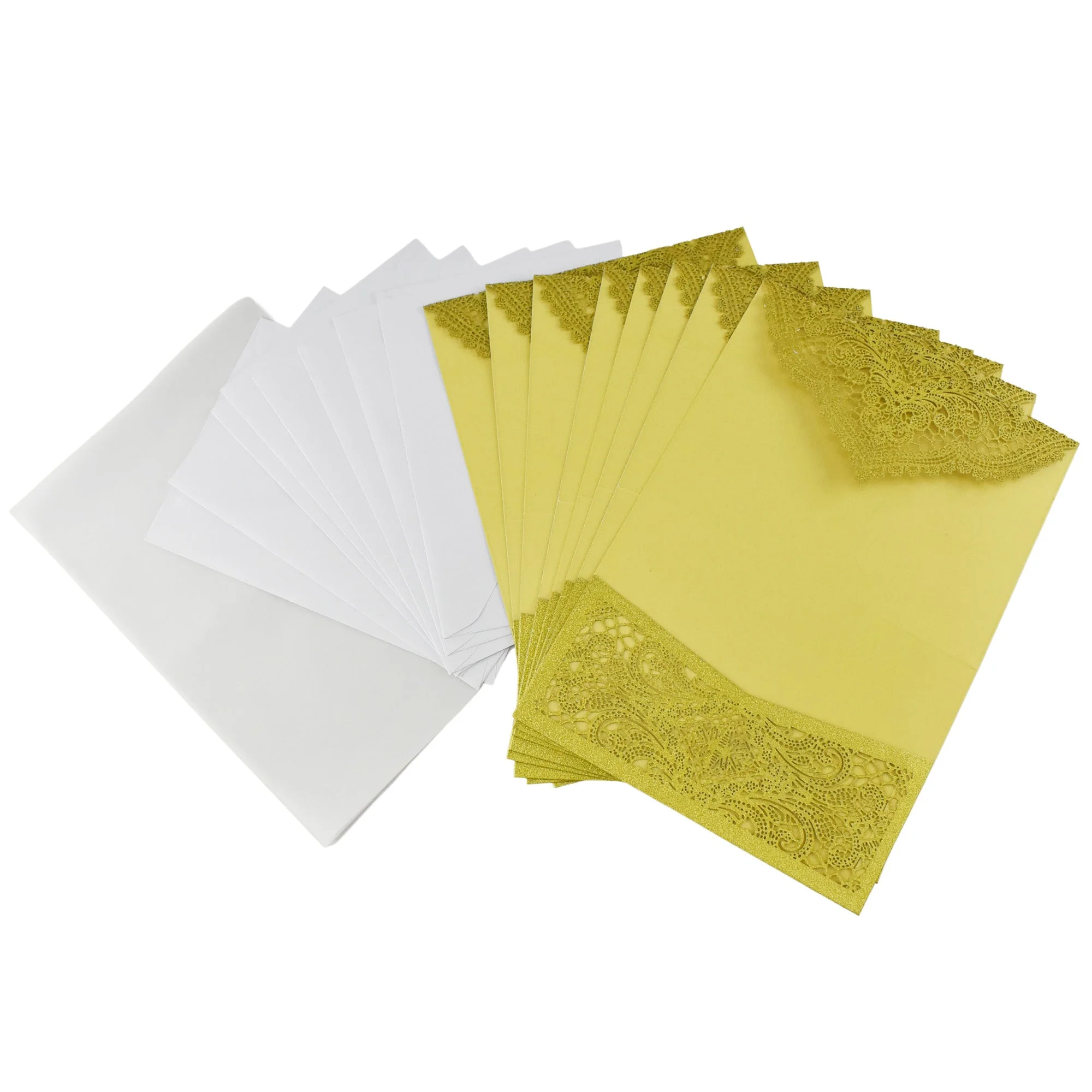 Lace Envelope Accent Laser Cut Blank Invitation, 10-Inch x 7-Inch - Image 3