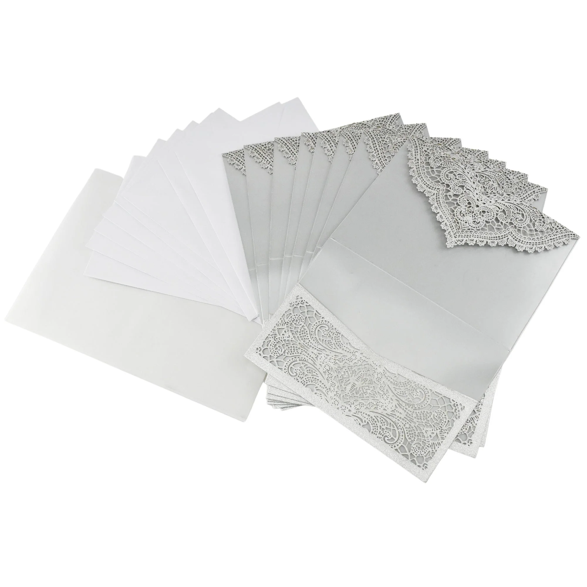 Lace Envelope Accent Laser Cut Blank Invitation, 10-Inch x 7-Inch - Image 5