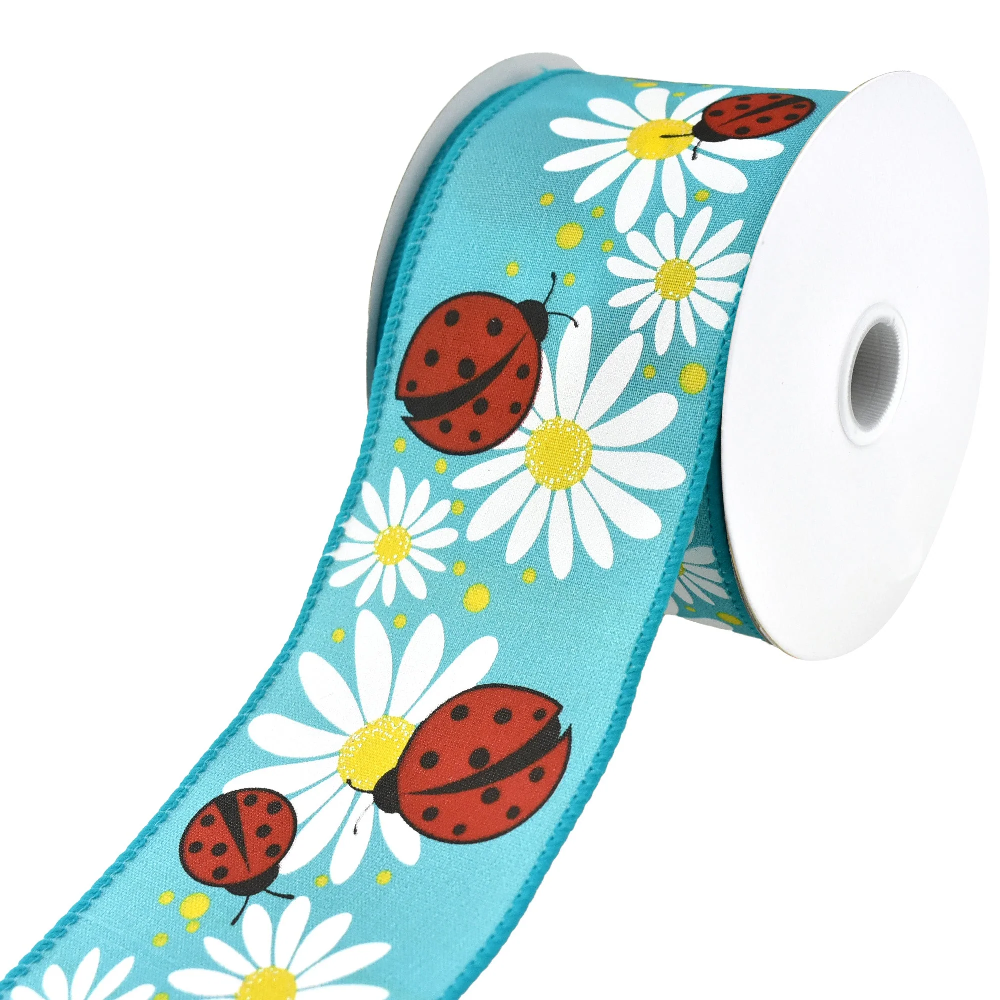 Ladybugs and Daisies Wired Ribbon, 2-1/2-Inch, 10-Yard - Image 4