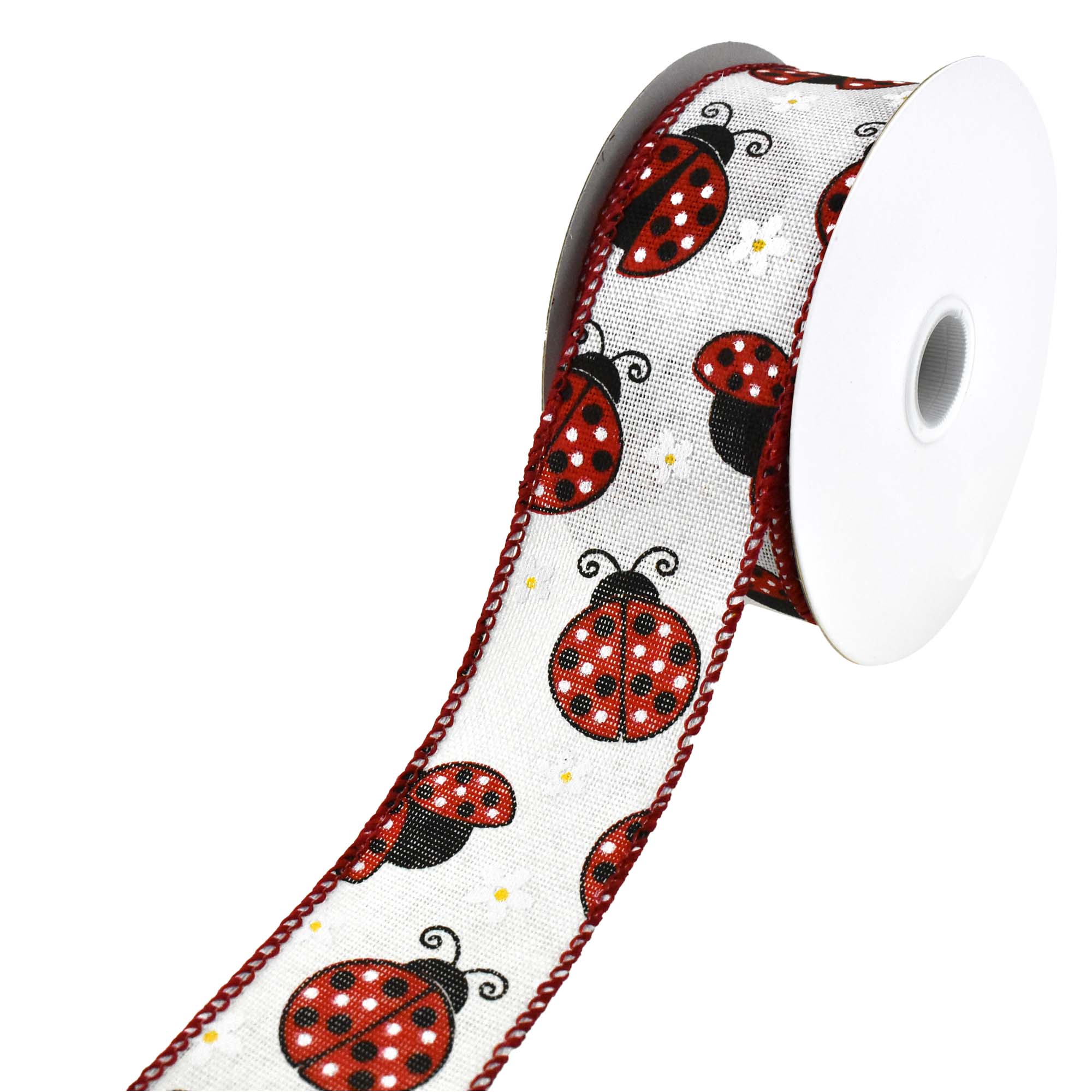Ladybugs and Spring Daisies Wired Ribbon, 1-1/2-Inch, 10-Yard - Image 2