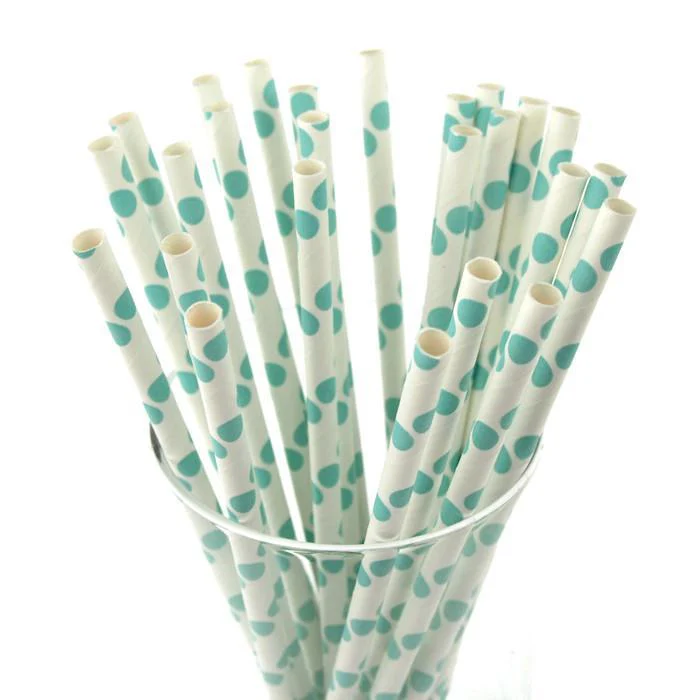 Large Dots Paper Straws, 7-3/4-inch, 25-Piece - Image 4