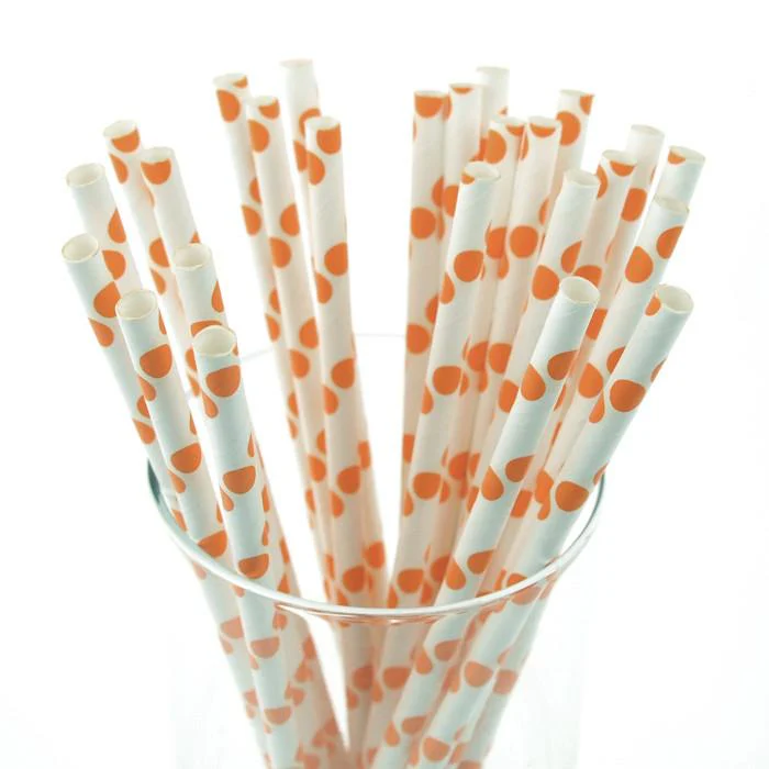 Large Dots Paper Straws, 7-3/4-inch, 25-Piece - Image 5