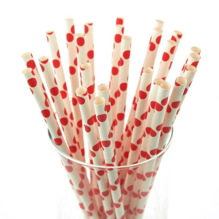 Large Dots Paper Straws, 7-3/4-inch, 25-Piece - Image 7