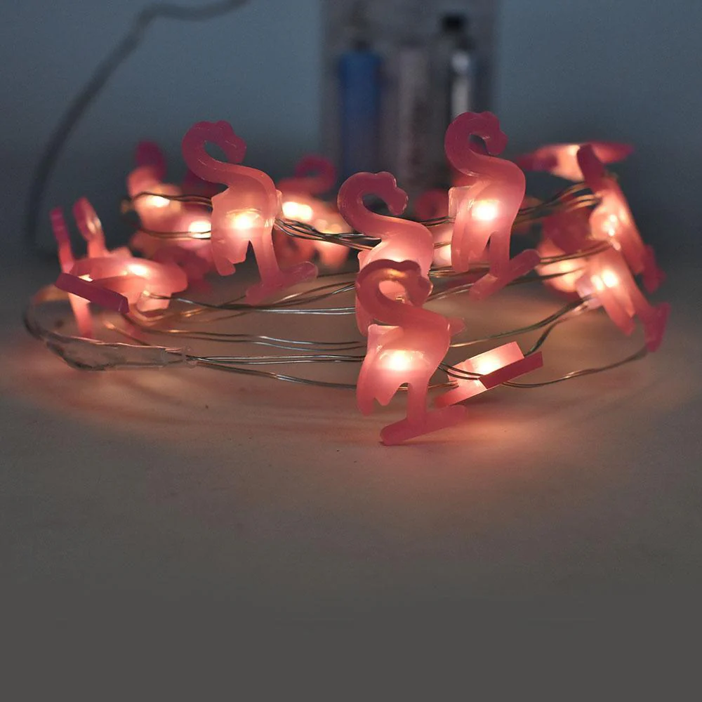 LED Battery Operated Flamingo String Lights, 80-Inch - Image 2