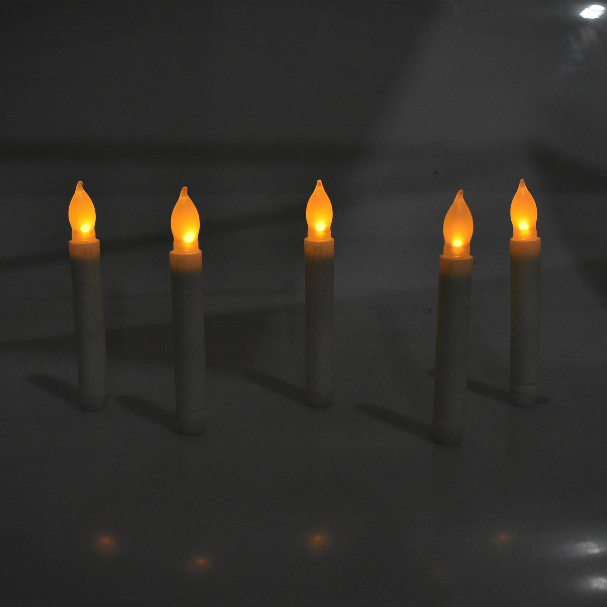 LED Plastic Flickering Taper Candle, Ivory, 6-1/2-Inch, 12-Count - Image 2