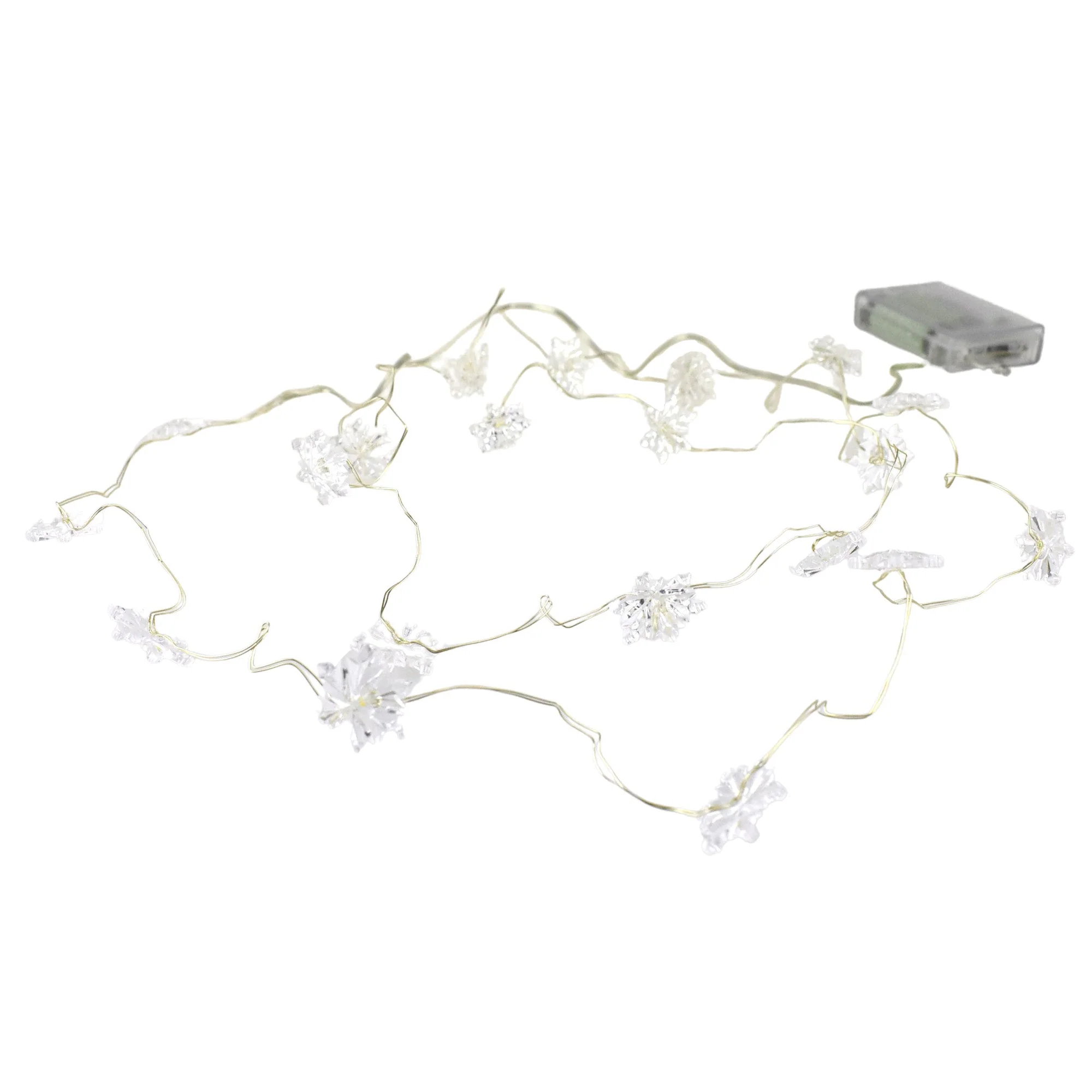 LED Snowflake String Fairy Lights, 6-Feet - Warm White