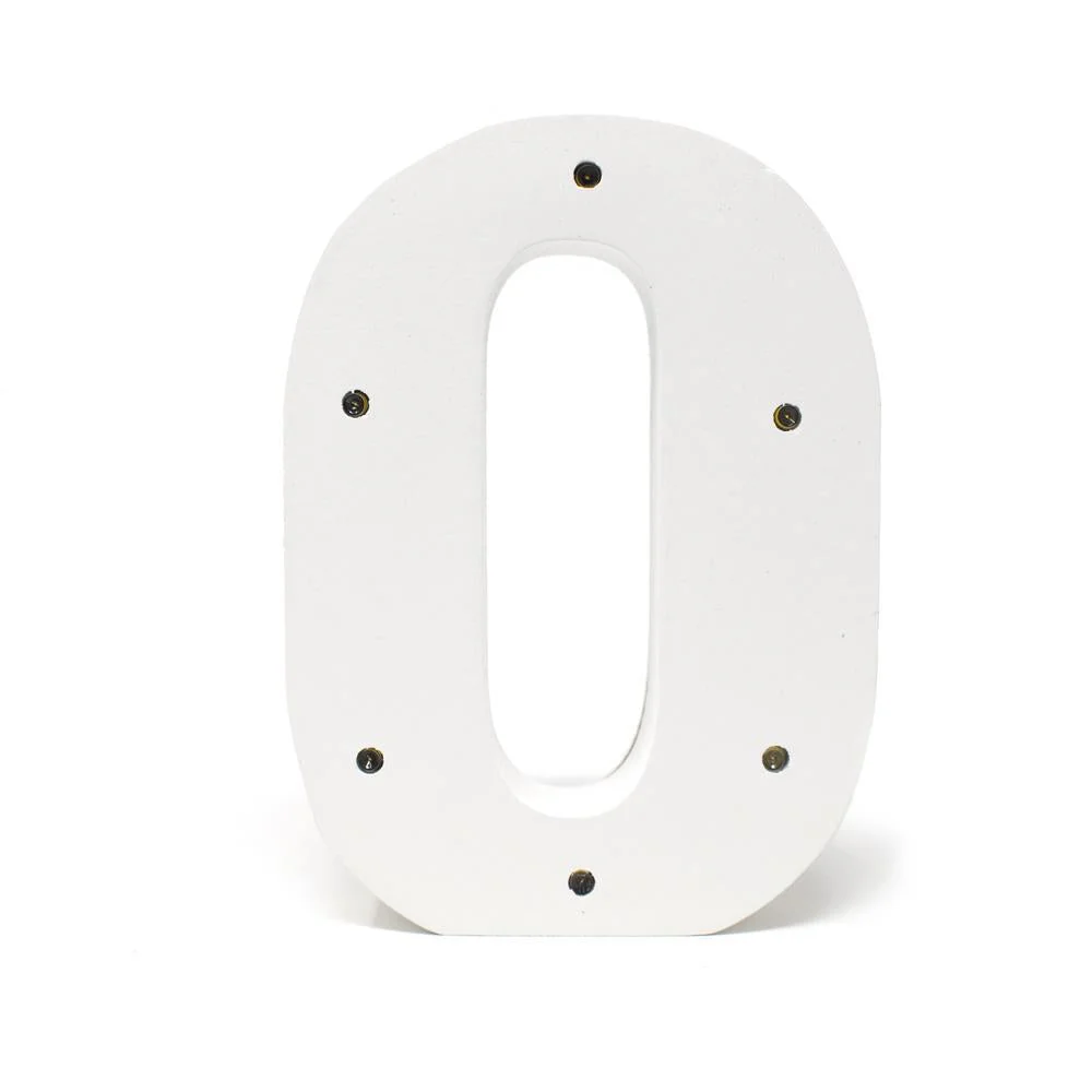 LED Wood Letter O, White, 6-1/4-Inch
