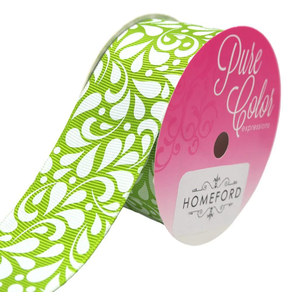 Lisette Retro Style Floral Swirl Grosgrain Ribbon, 1-1/2-Inch, 3-Yard - Image 2