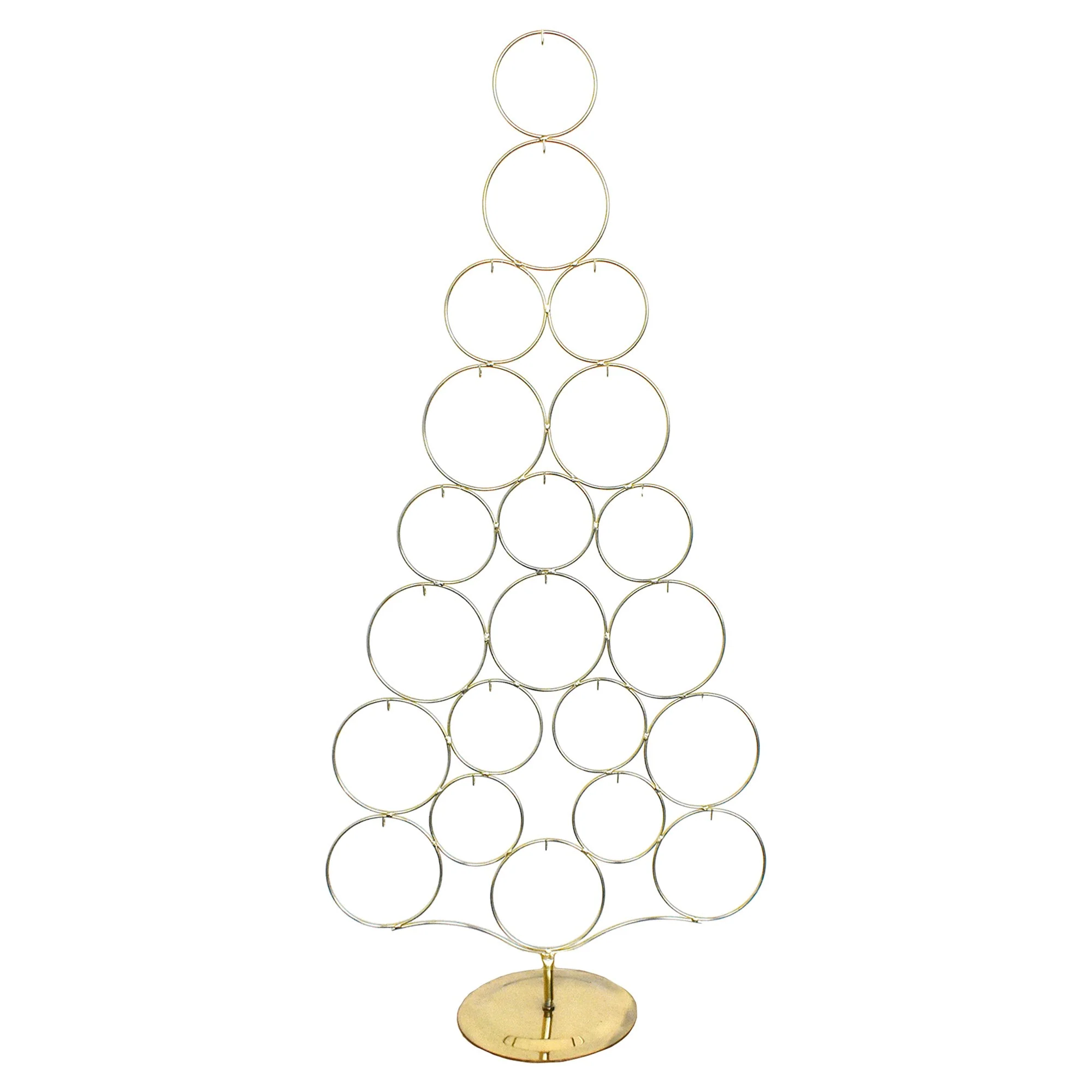 Metal Christmas Tree Hanging Ornament Rack, 42-Inch - Gold