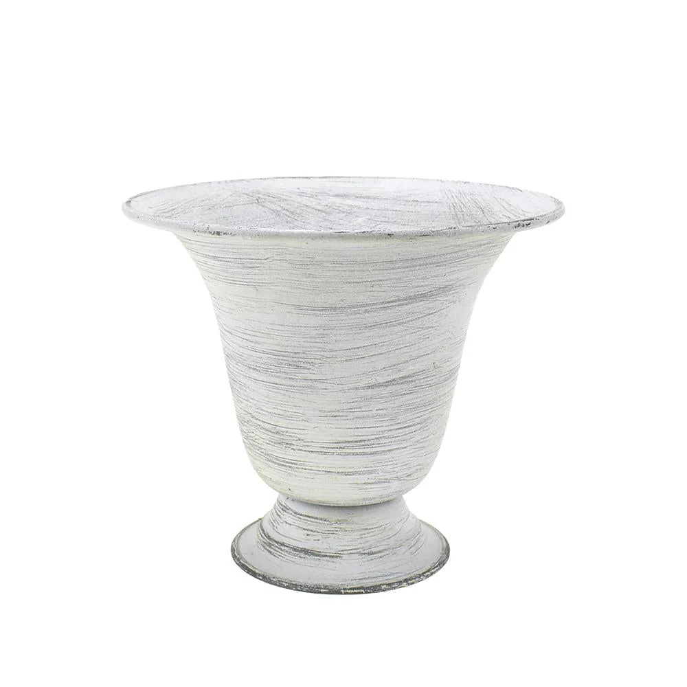 Metal Urn Plant Holder, 8-Inch