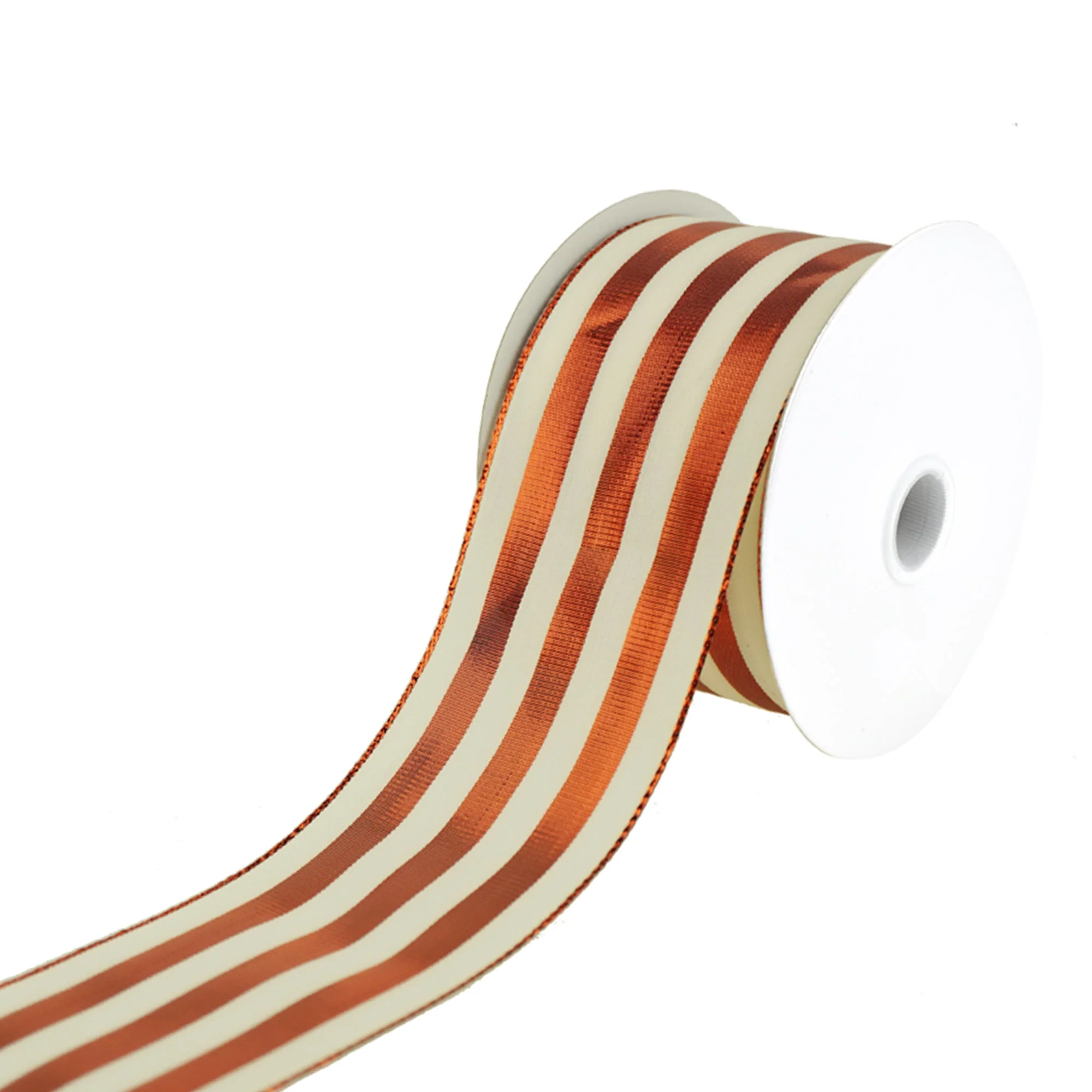 Metallic and Ivory Striped Ribbon, 2-1/2-Inch, 10-Yard - Image 4