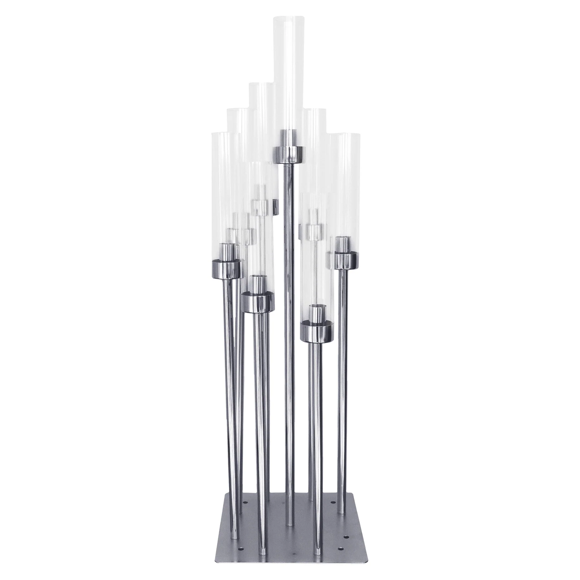 Metallic Candle Holder Centerpiece, 8-Cylinder, 54-Inch - Image 3