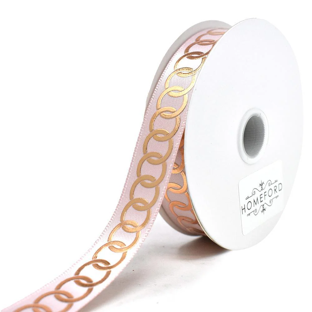 Metallic Chain Link Accent Ribbon, 5/8-Inch, 10-Yard - Image 4