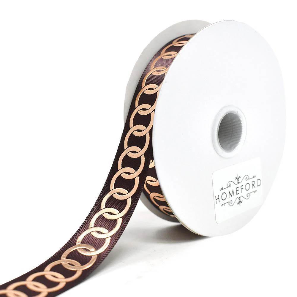 Metallic Chain Link Accent Ribbon, 5/8-Inch, 10-Yard - Image 5