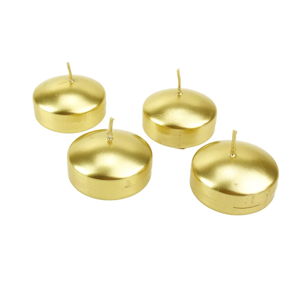 Metallic Floating Disc Unscented Candles, 3-Inch, 4-Count - Image 2