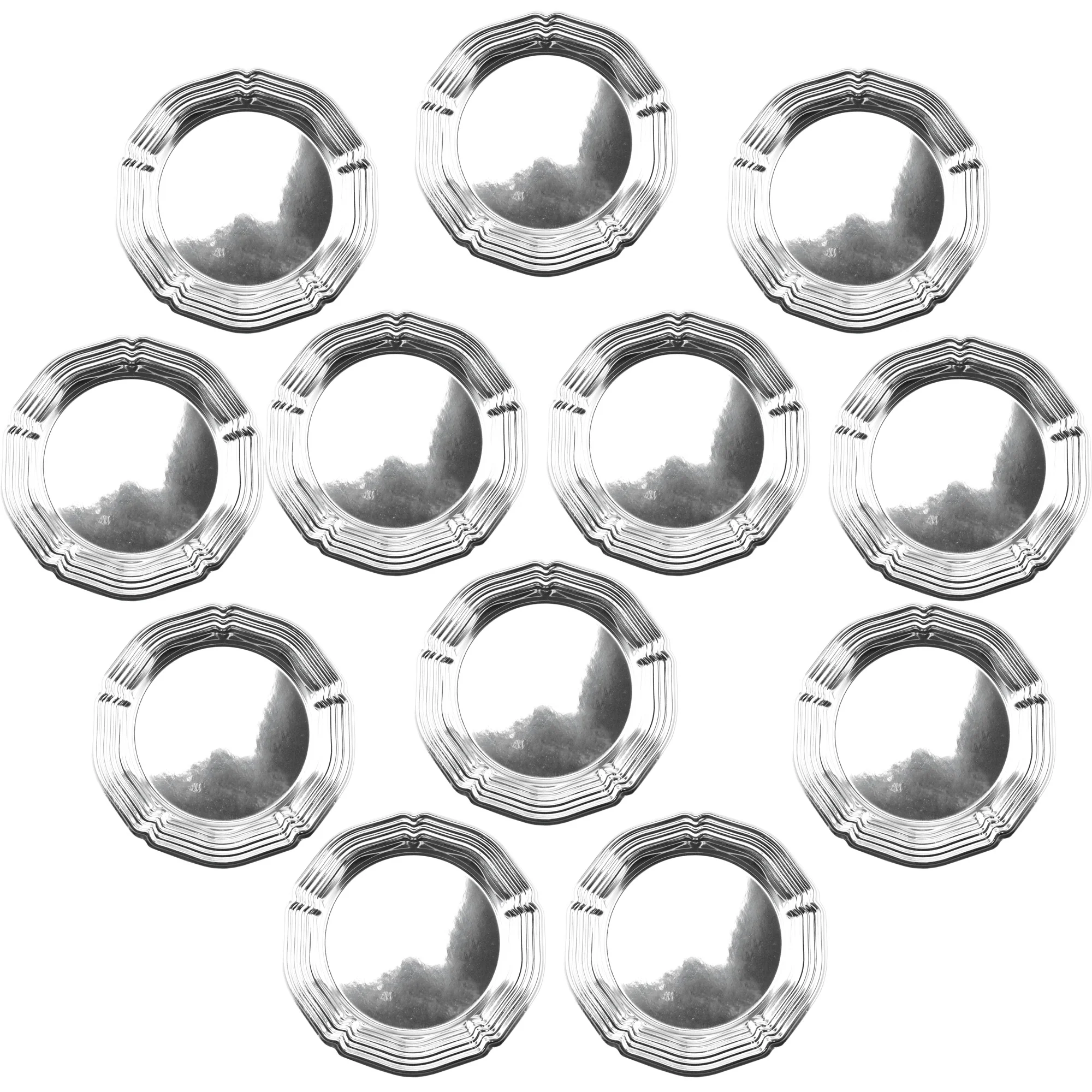 Metallic Flourish Edge Disposable Party Plates, 8-1/2-Inch, 12-Count - Image 3