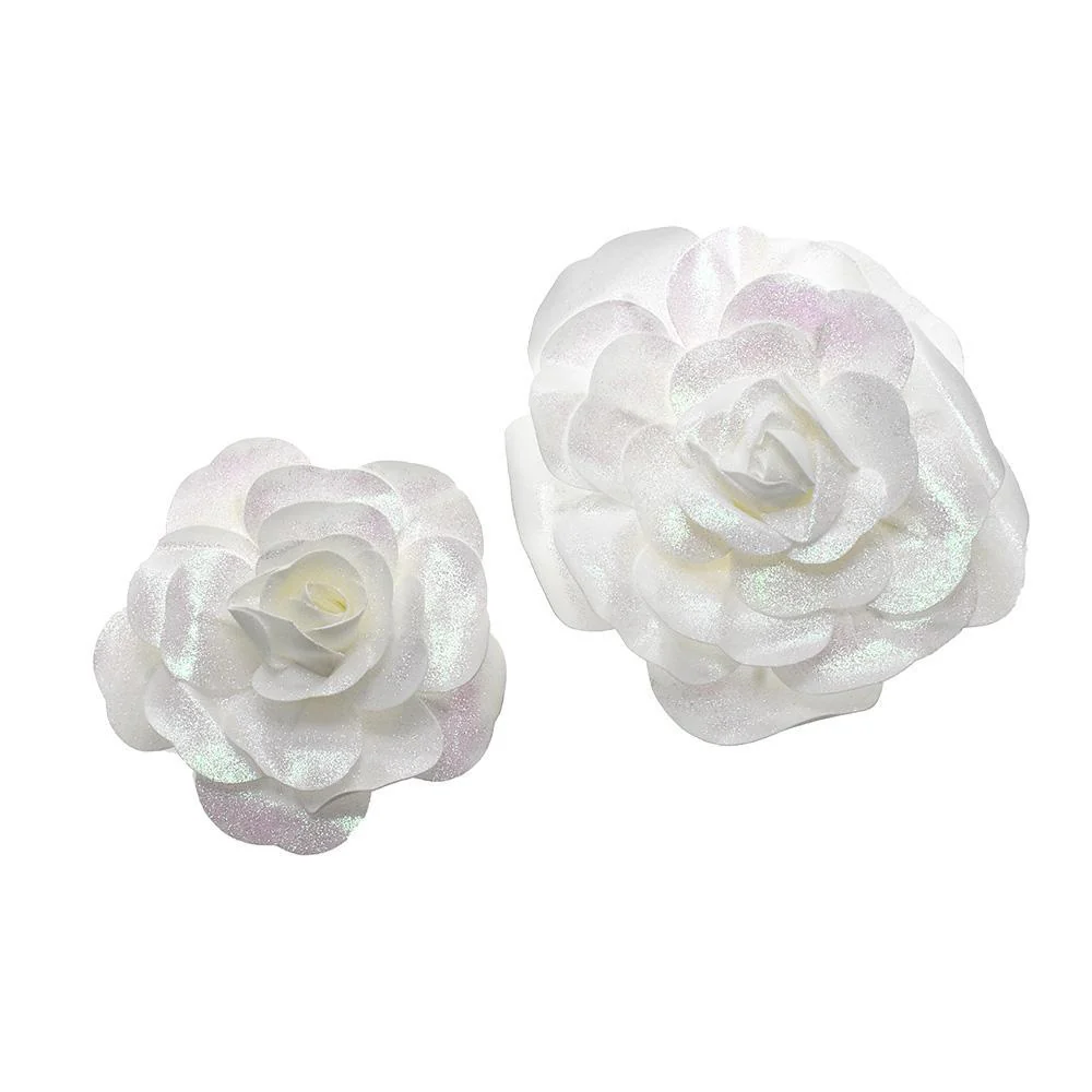 Metallic Glitter Rose Foam Wall Flowers, Assorted Sizes, 2-Piece - Image 3
