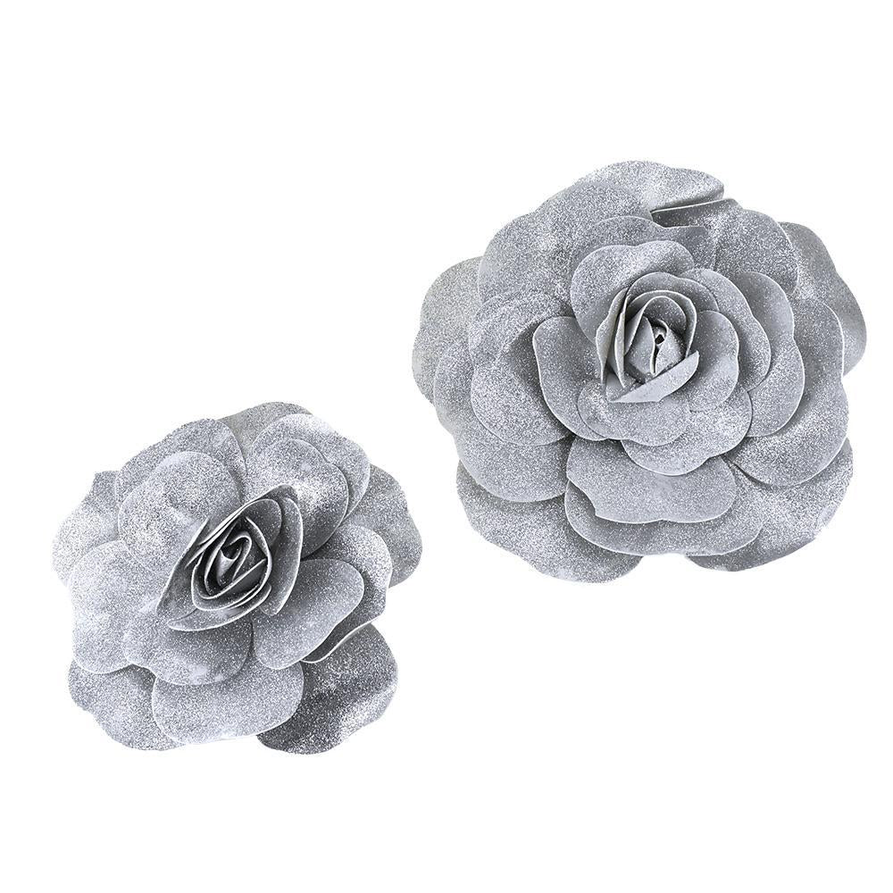 Metallic Glitter Rose Foam Wall Flowers, Assorted Sizes, 2-Piece - Image 5