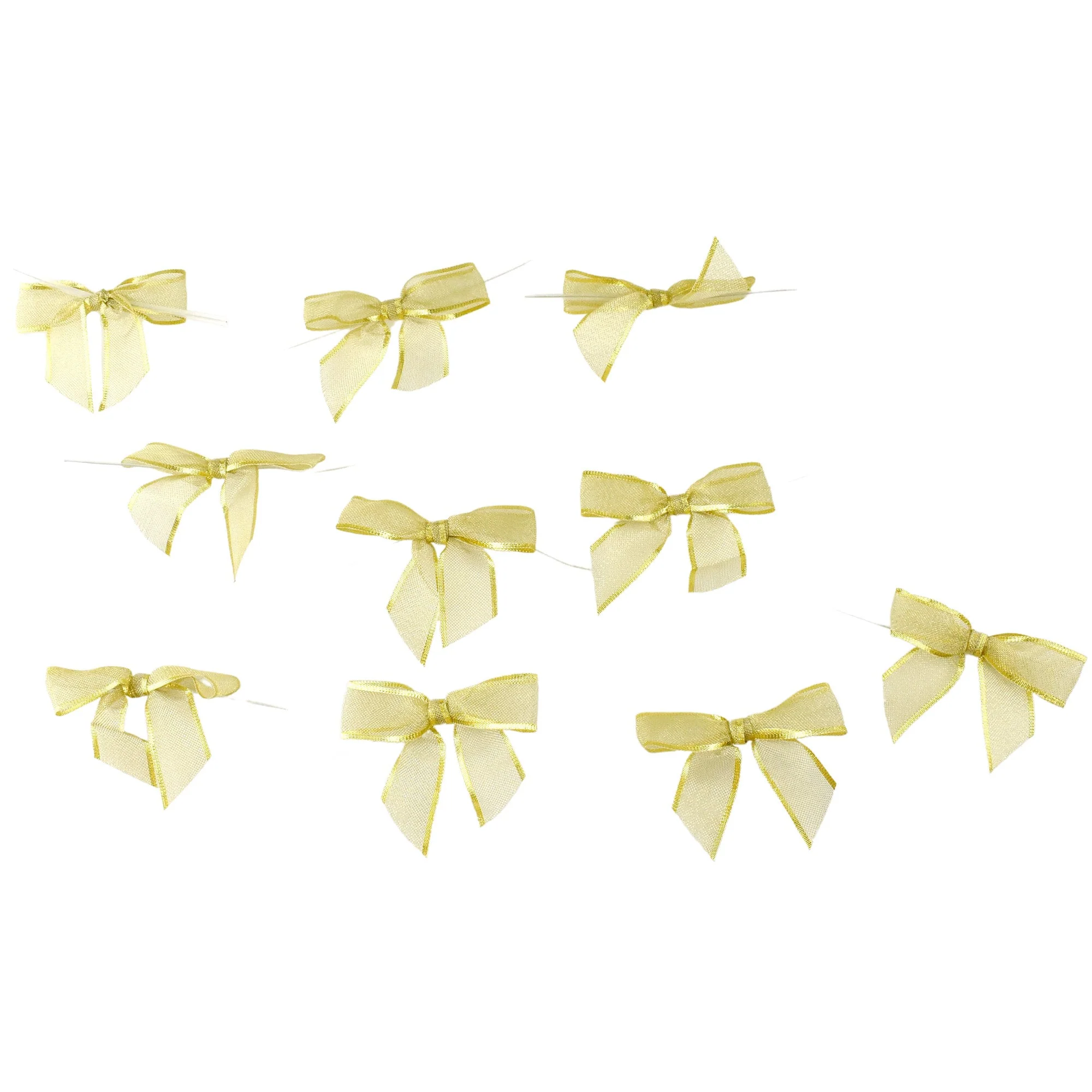Metallic Mesh Twist Tie Bows, 3-1/4-Inch, 100-Count - Image 2