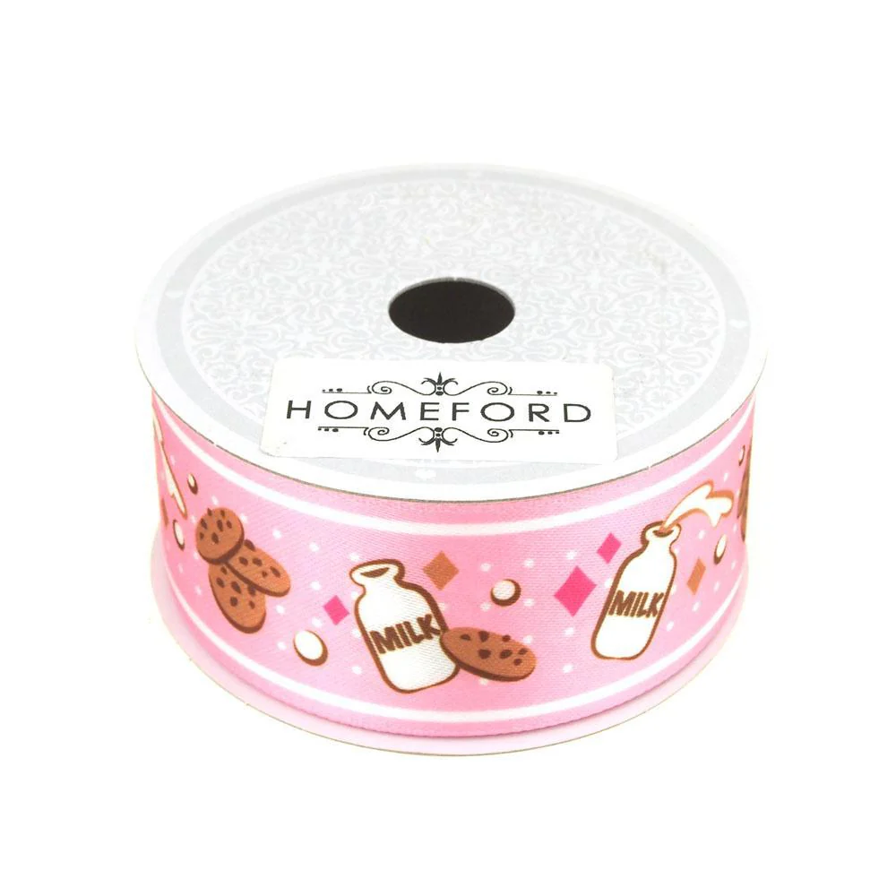 Milk Jug Cookies Print Satin Ribbon, 1-1/2-Inch, 10 Yards - Image 2