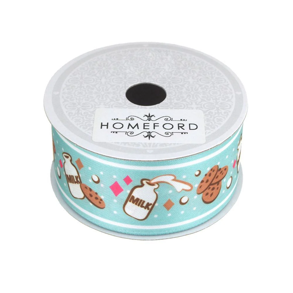 Milk Jug Cookies Print Satin Ribbon, 1-1/2-Inch, 10 Yards - Image 3