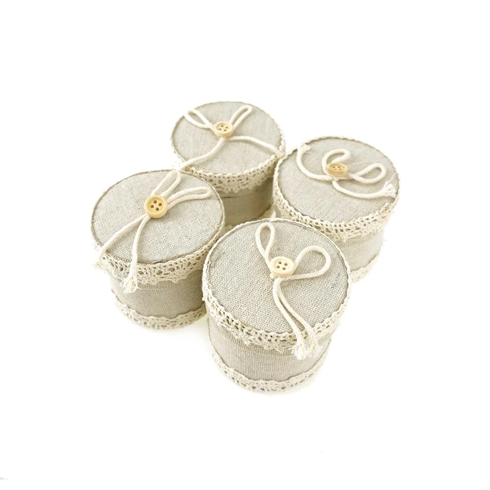 Mini Burlap Favor Gift Boxes, 2-1/2-Inch, 12-Count - Image 2