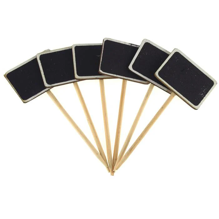 Mini Chalkboard Wood Stakes, Rectangle, 4-3/4-inch, 6-Piece