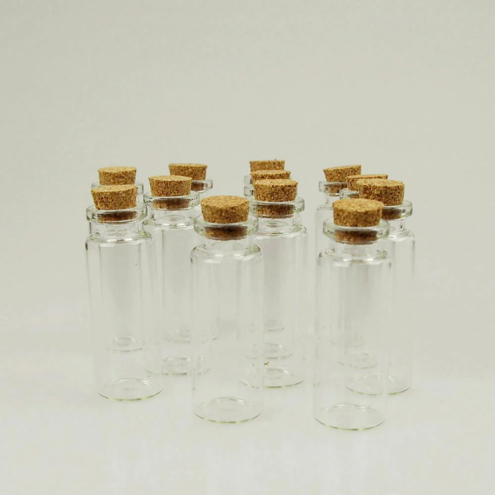 Mini Corked Glass Tube Vial Bottles, 12-count - Image 3