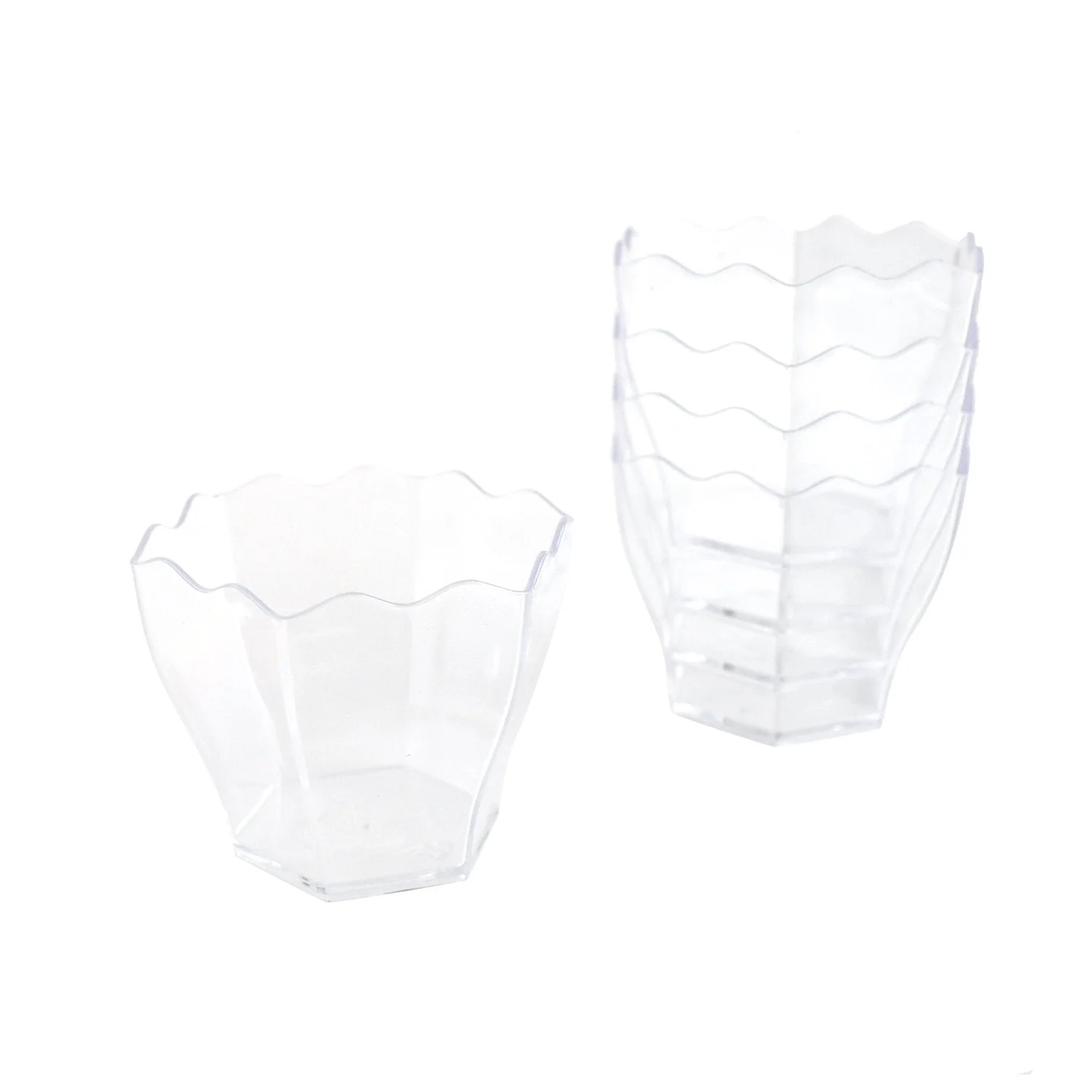 Mini Scalloped Edge Dessert Container, 2-1/2-Inch, 12-Count