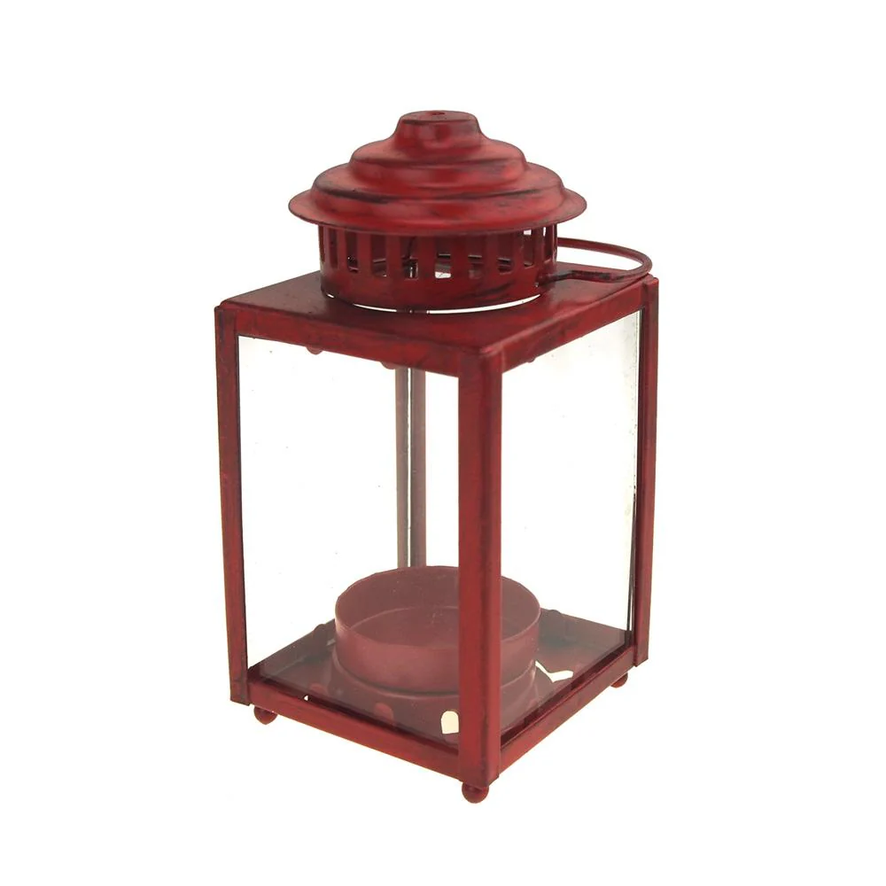 Mini Square Base Tea Light Lantern, 5-Inch - Image 4