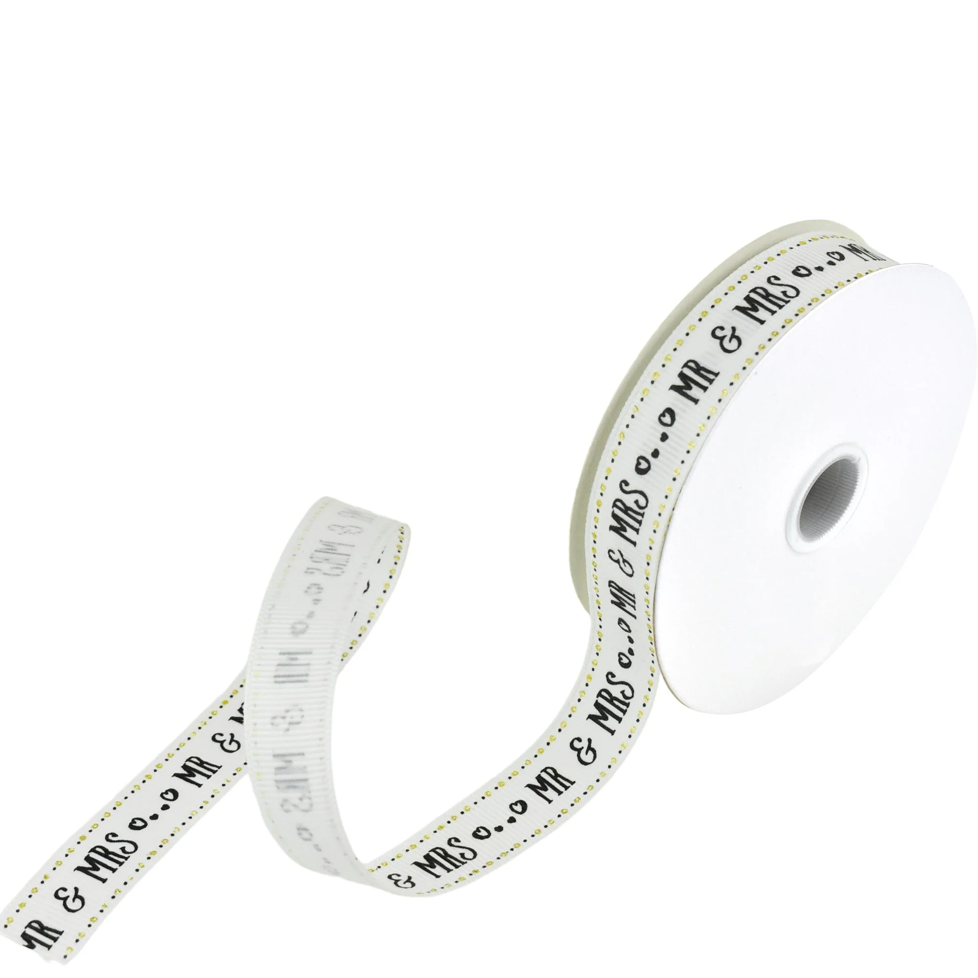 Mr and Mrs Newlyweds Grosgrain Ribbon, 5/8-Inch, 10-Yard - Image 3