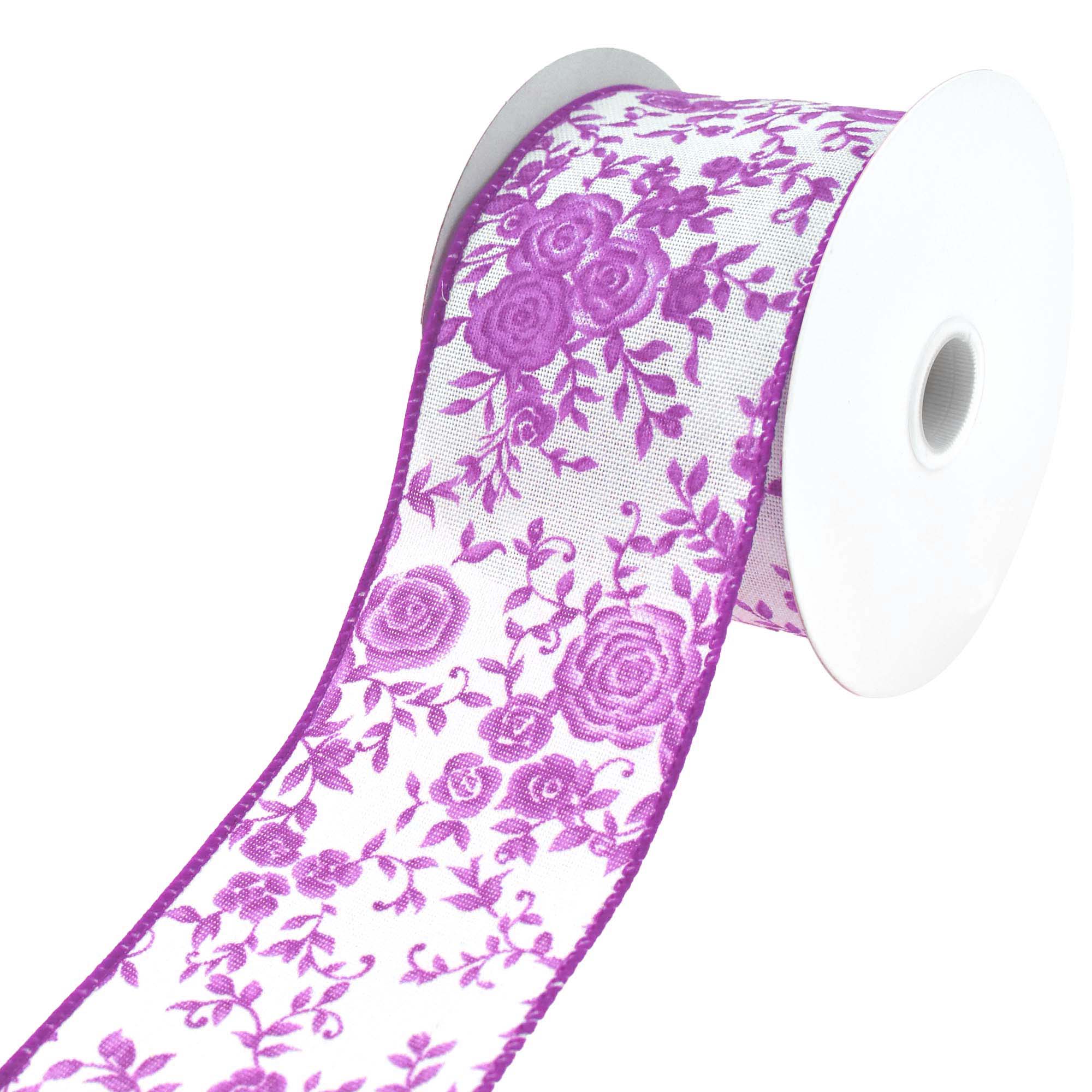 Ombre Elegant Roses Wired Ribbon, 2-1/2-Inch, 10-Yard - Image 6
