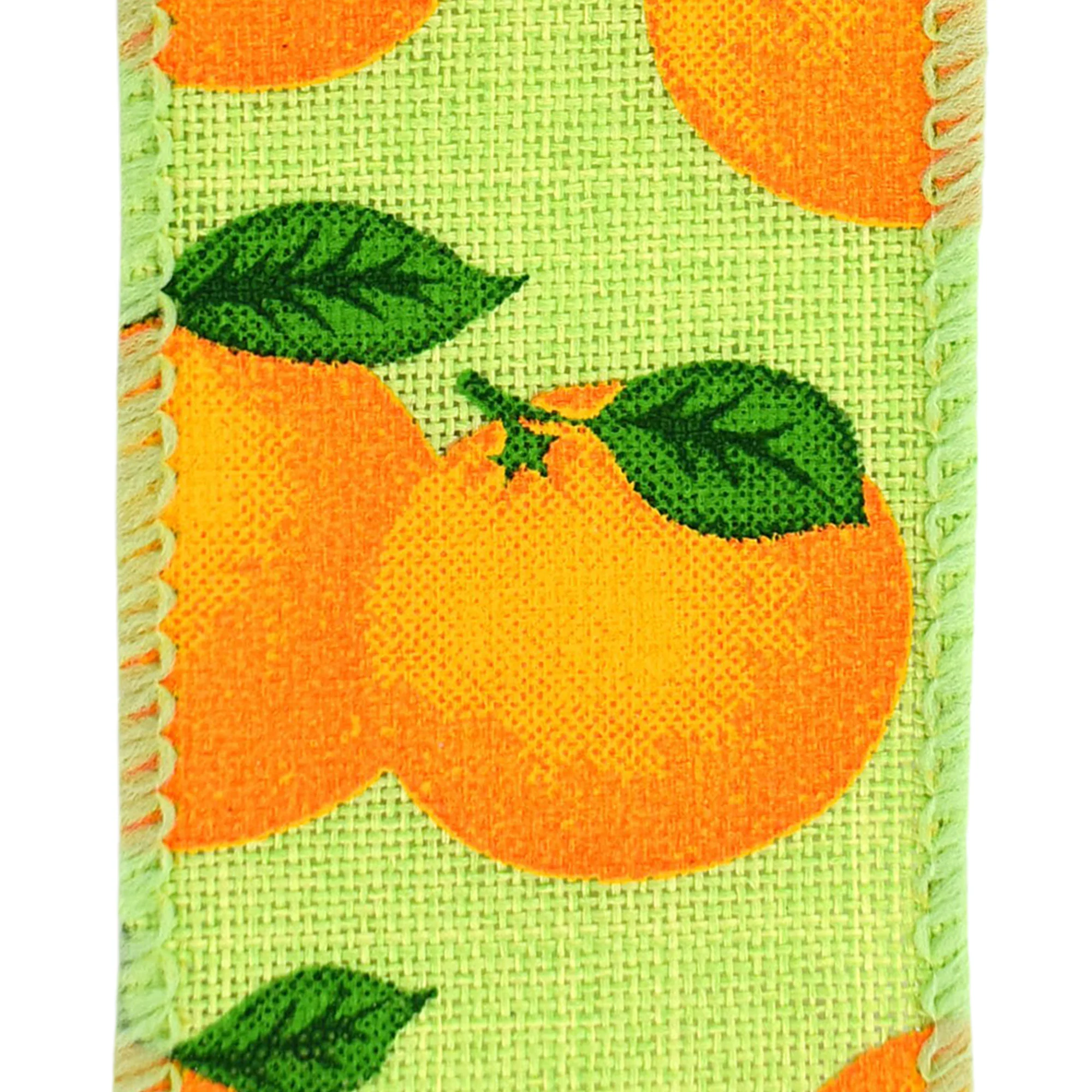 Oranges Faux Linen Wired Ribbon, 1-1/2-inch, 10-yard - Image 3