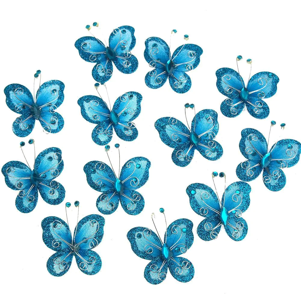 Organza Nylon Glitter Butterflies, 2-inch, 20-count - Image 18