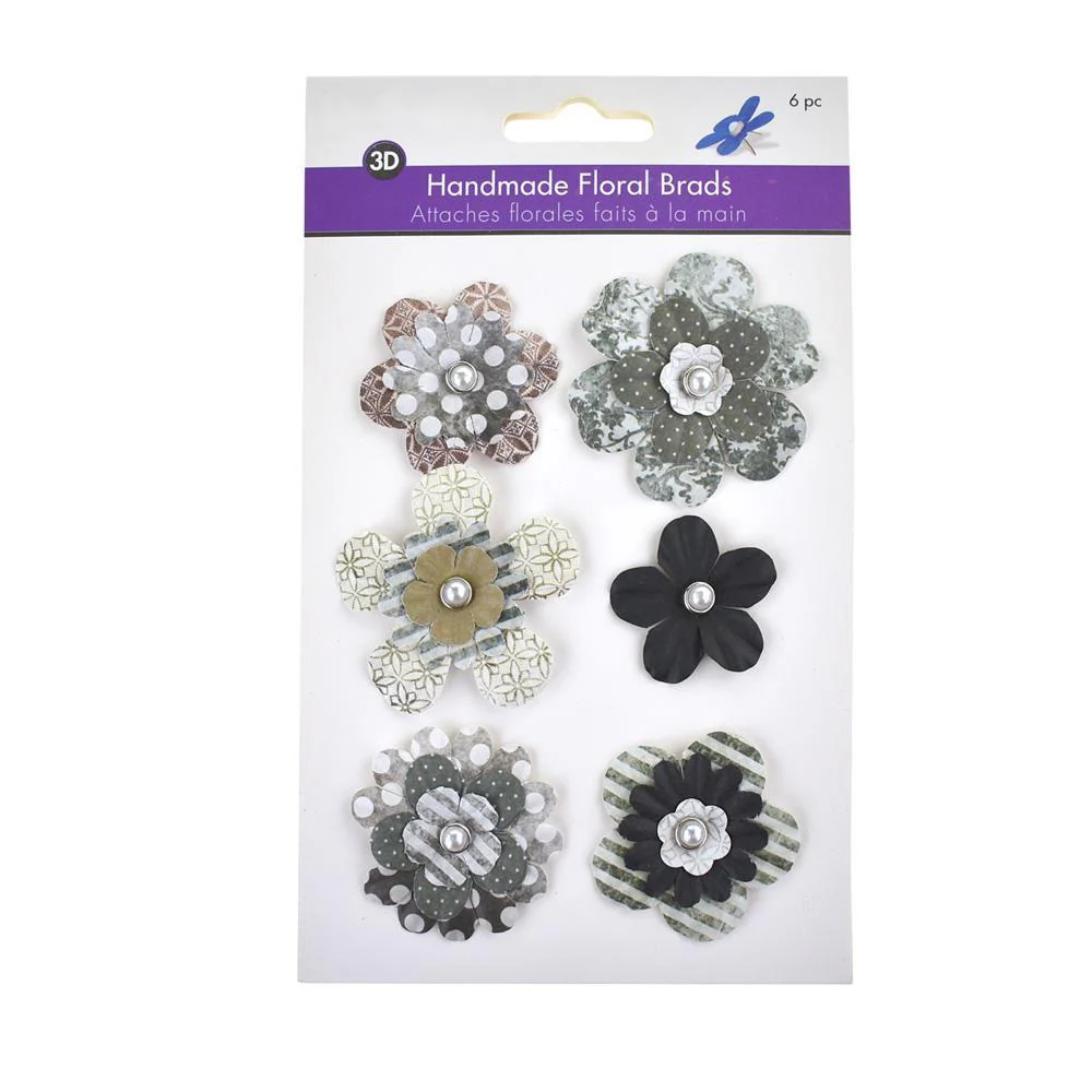 Paper Craft Floral Brads, 6-Piece - Image 5