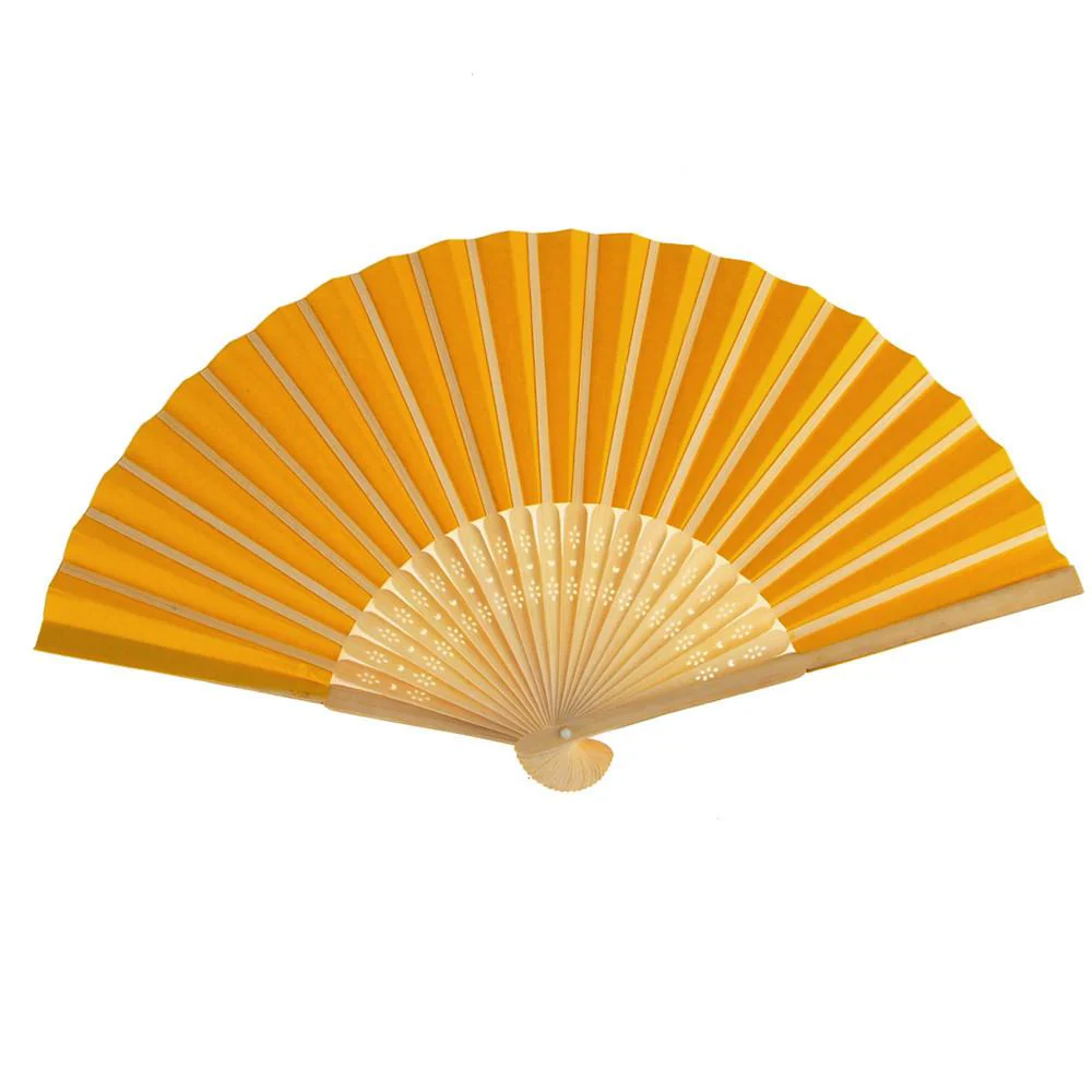 Paper Folding Hand Fan w/ Wooden Handle, 8-Inch - Image 10