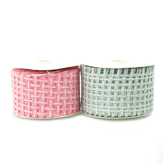 Paper Mesh Net Ribbon, Two Tone, 2-inch, 3-yard - Image 3