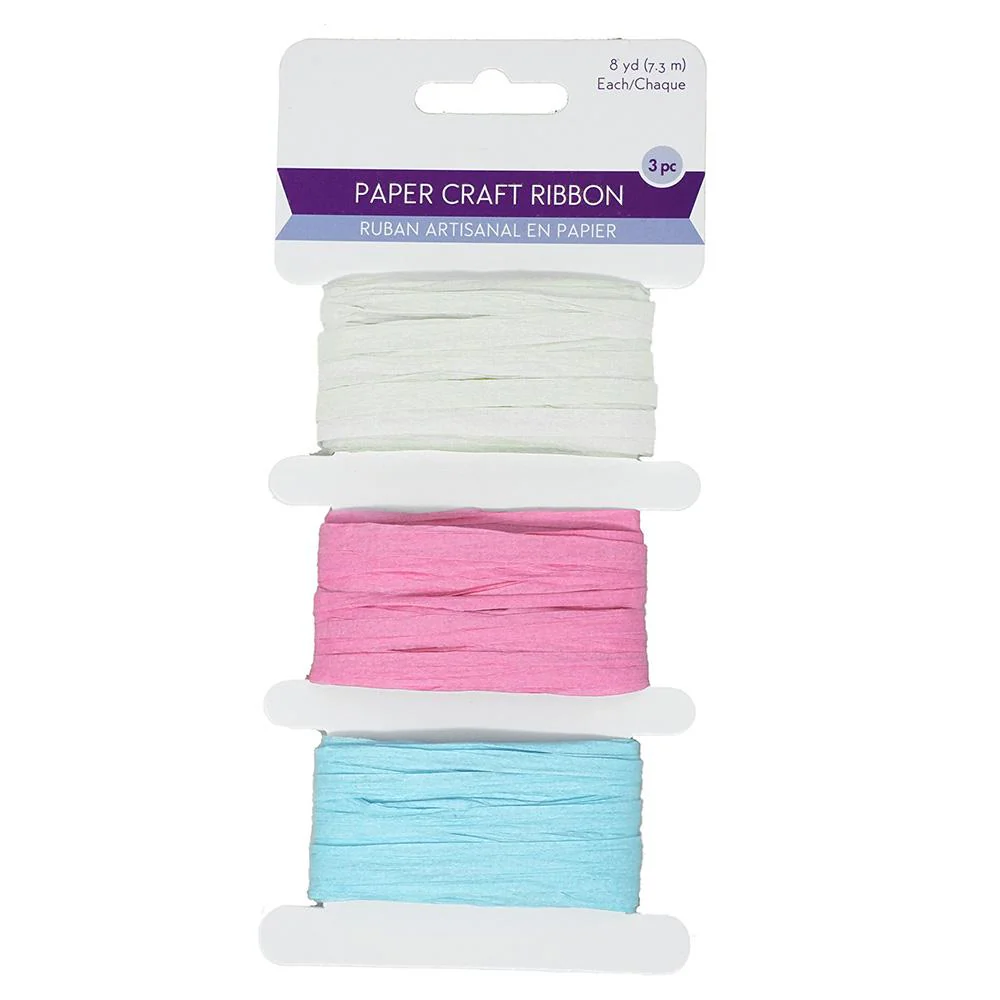 Paper Raffia Ribbon Craft Medley, 1/4-Inch, 8-Yard, 3-Piece - Image 4
