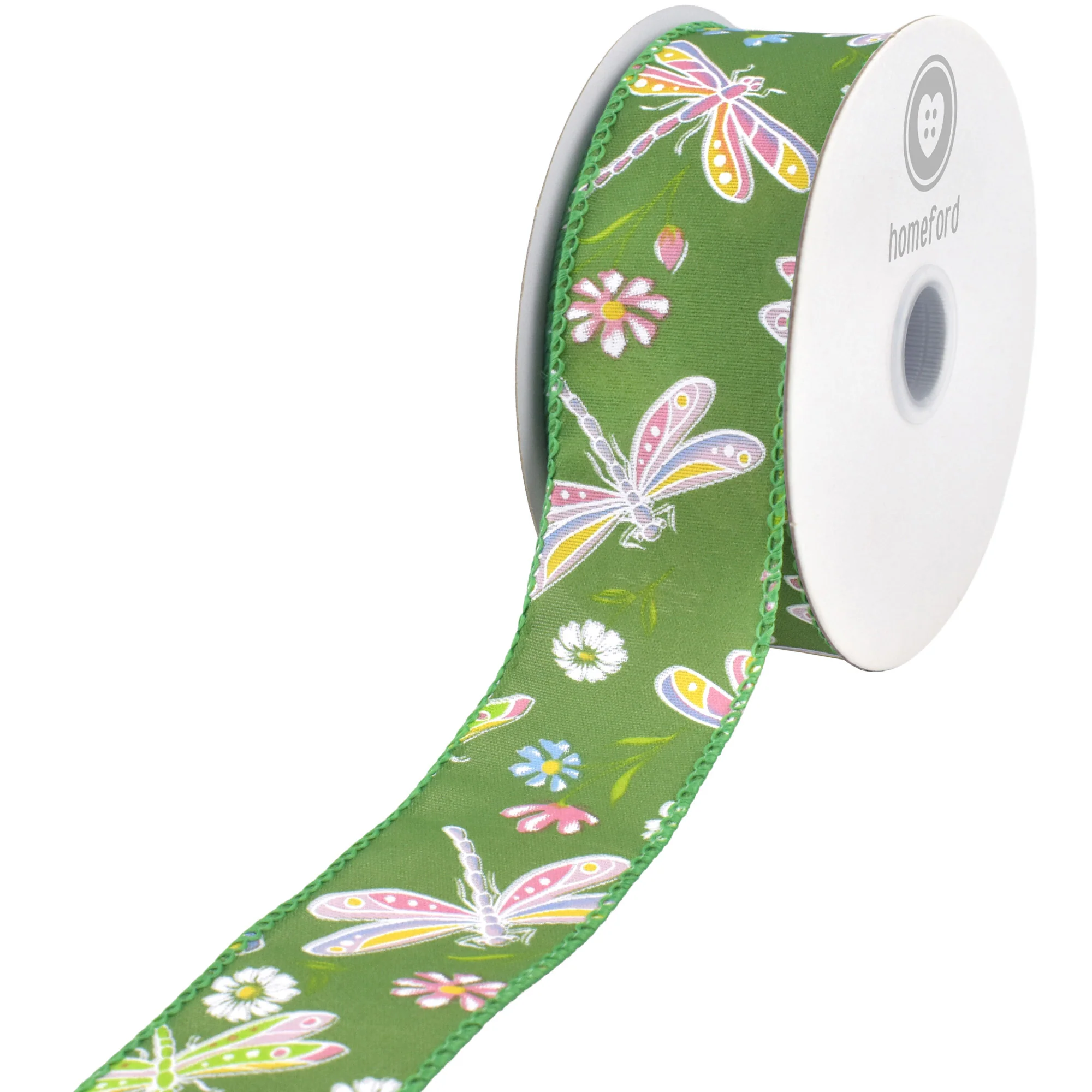 Pastel Spring Dragonflies Wired Ribbon, 10-yard - Image 2