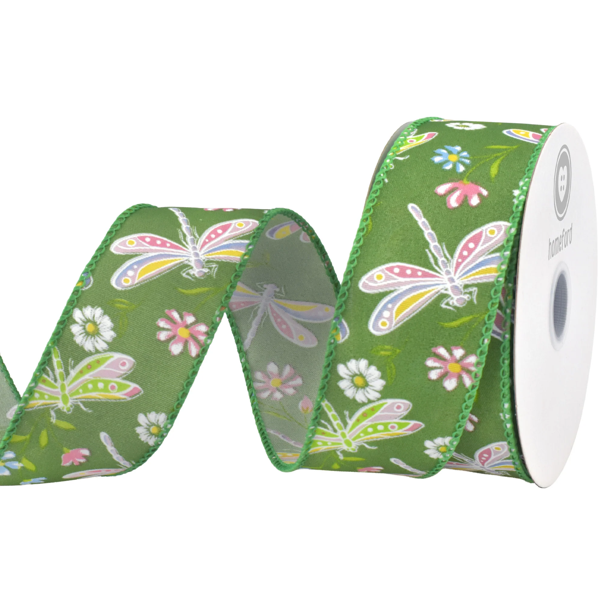 Pastel Spring Dragonflies Wired Ribbon, 10-yard - Image 3