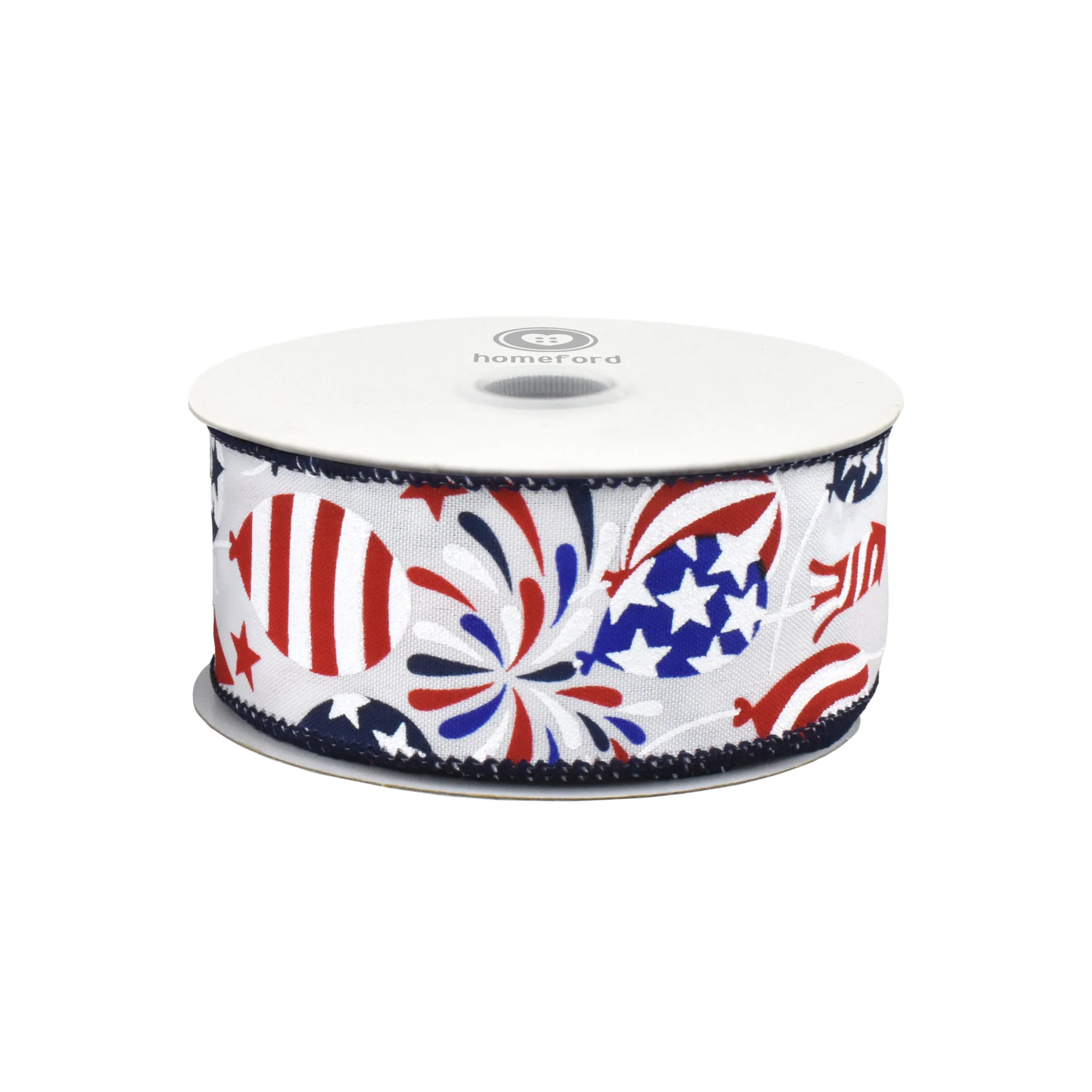 Patriotic Fireworks Balloons Celebration Wired Ribbon, 10-yard - Image 4