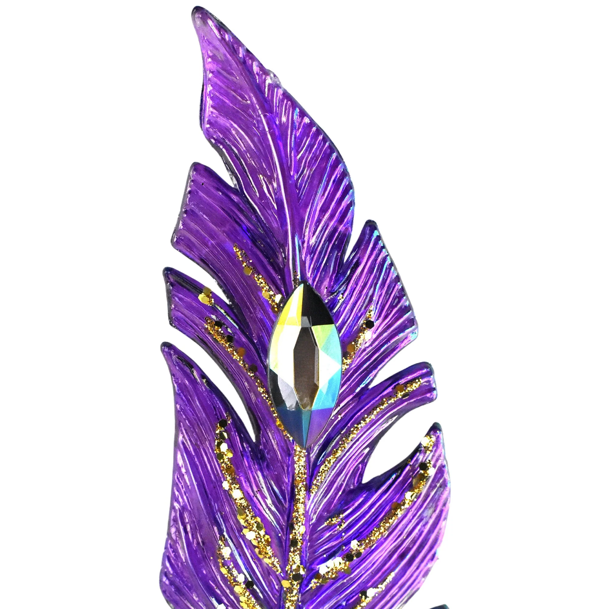Peacock Acrylic Feather Christmas Ornaments, 6-1/4-Inch, 2-Piece - Image 3
